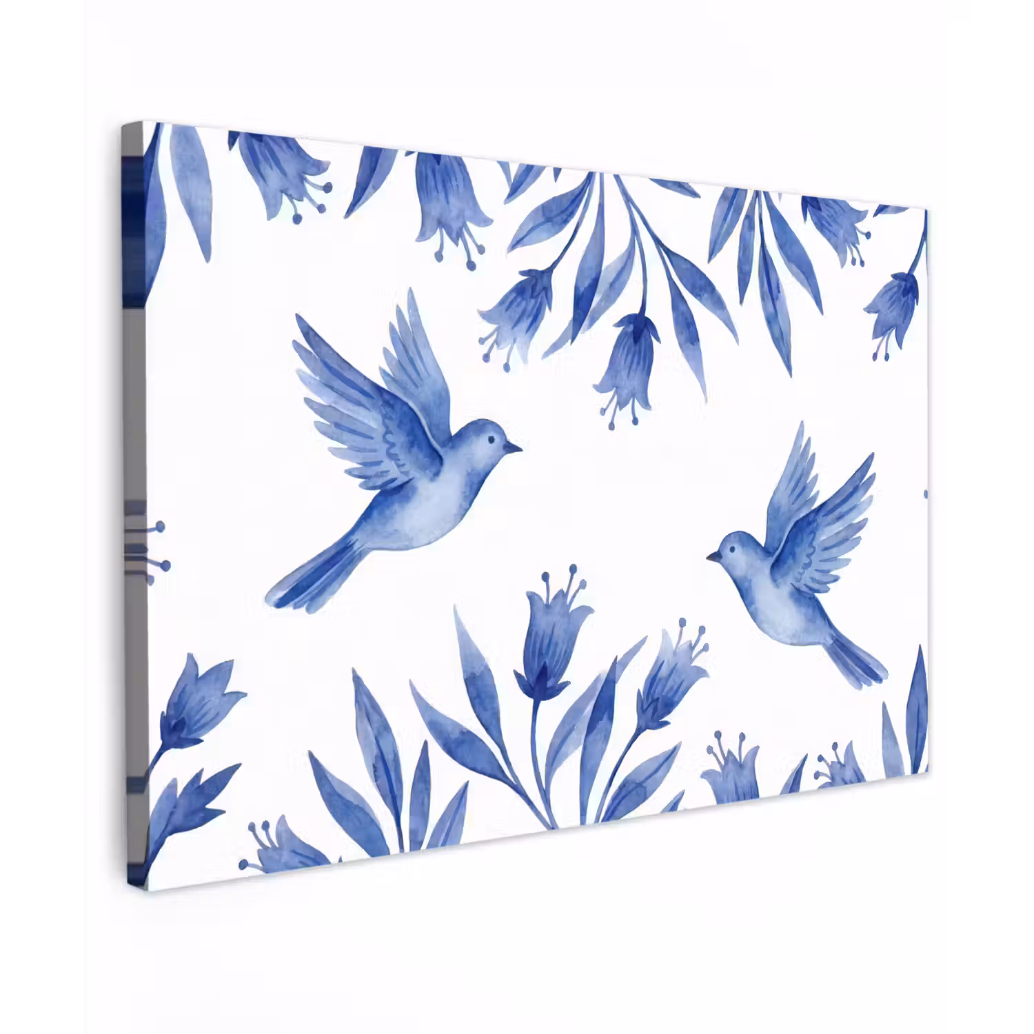 Modern - Vogels - Delfts - Blauw canvas 2cm klein -z3d