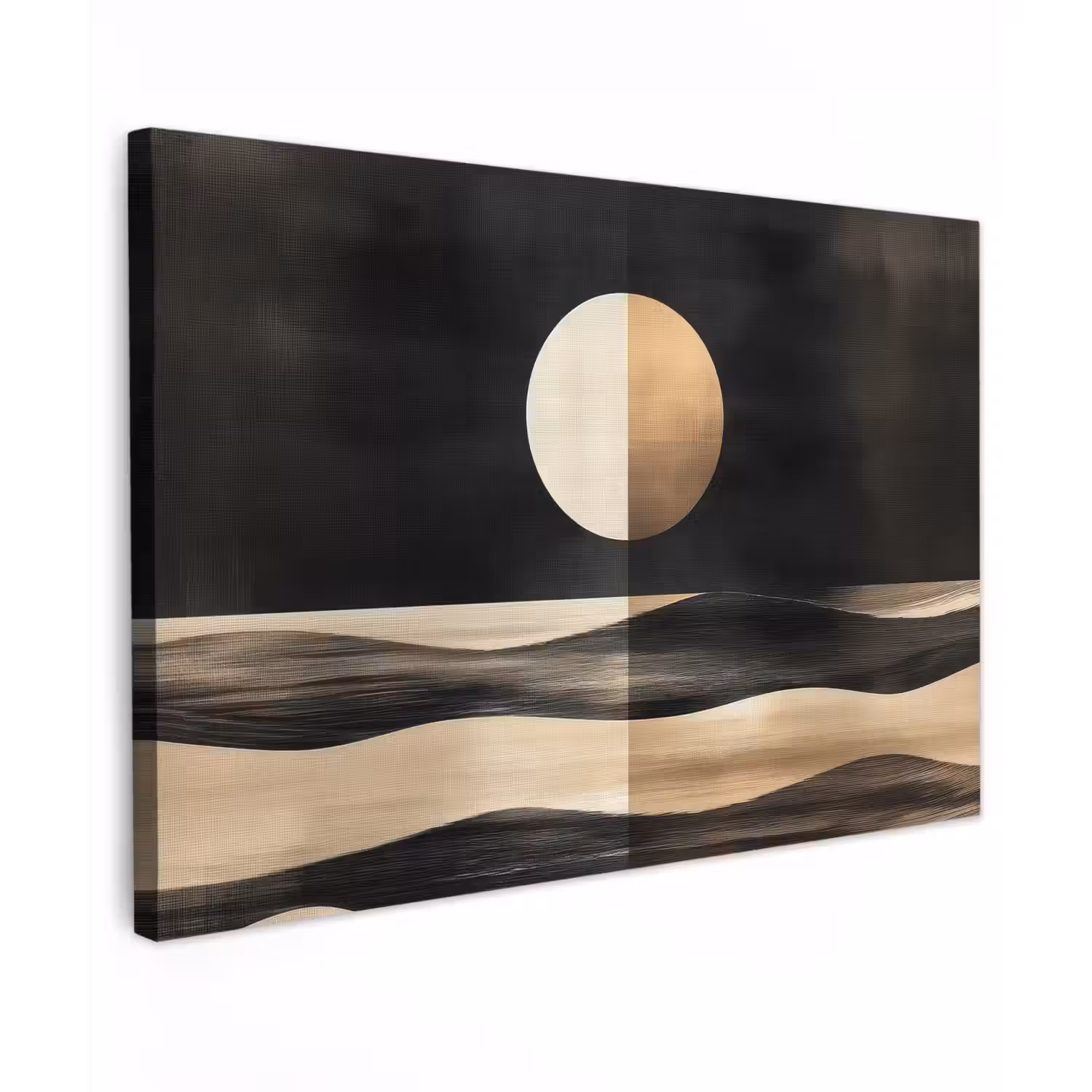 Maan - Cirkel - Goud canvas 2cm klein -z3d