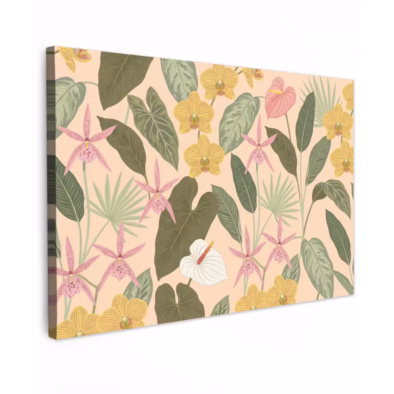 Patroon - Bloemen - Kleurrijk canvas 2cm klein -z3d
