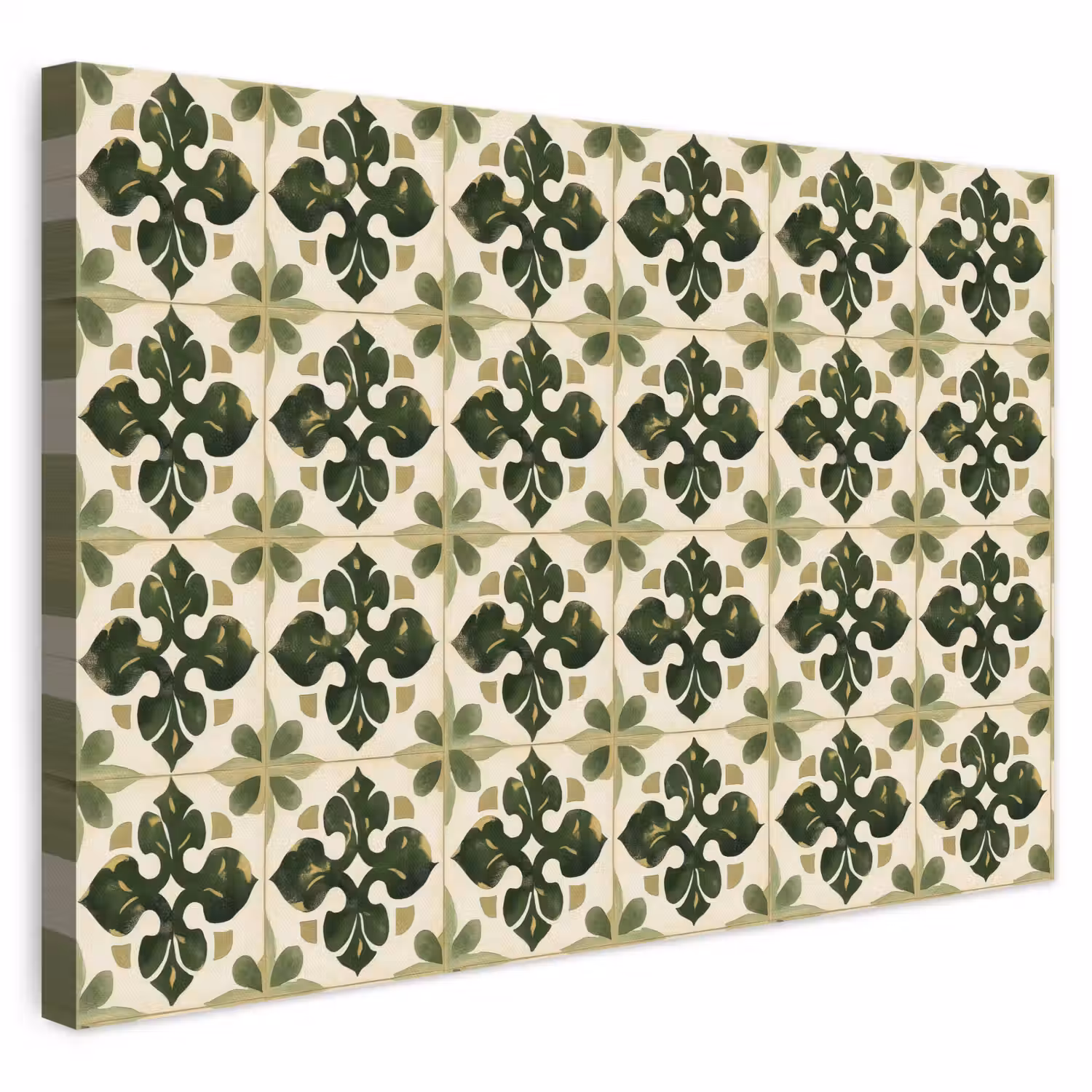 Patroon - Tegel - Groen canvas 2cm klein 34 -3d