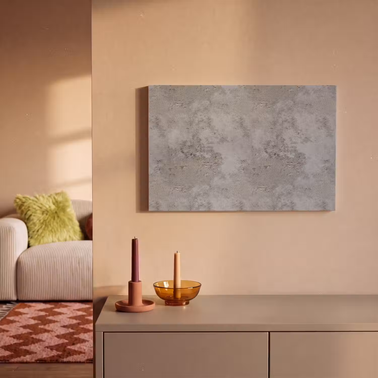 Patroon - Grijs - Oud - Beton canvas 2cm klein 34 -sfeer1