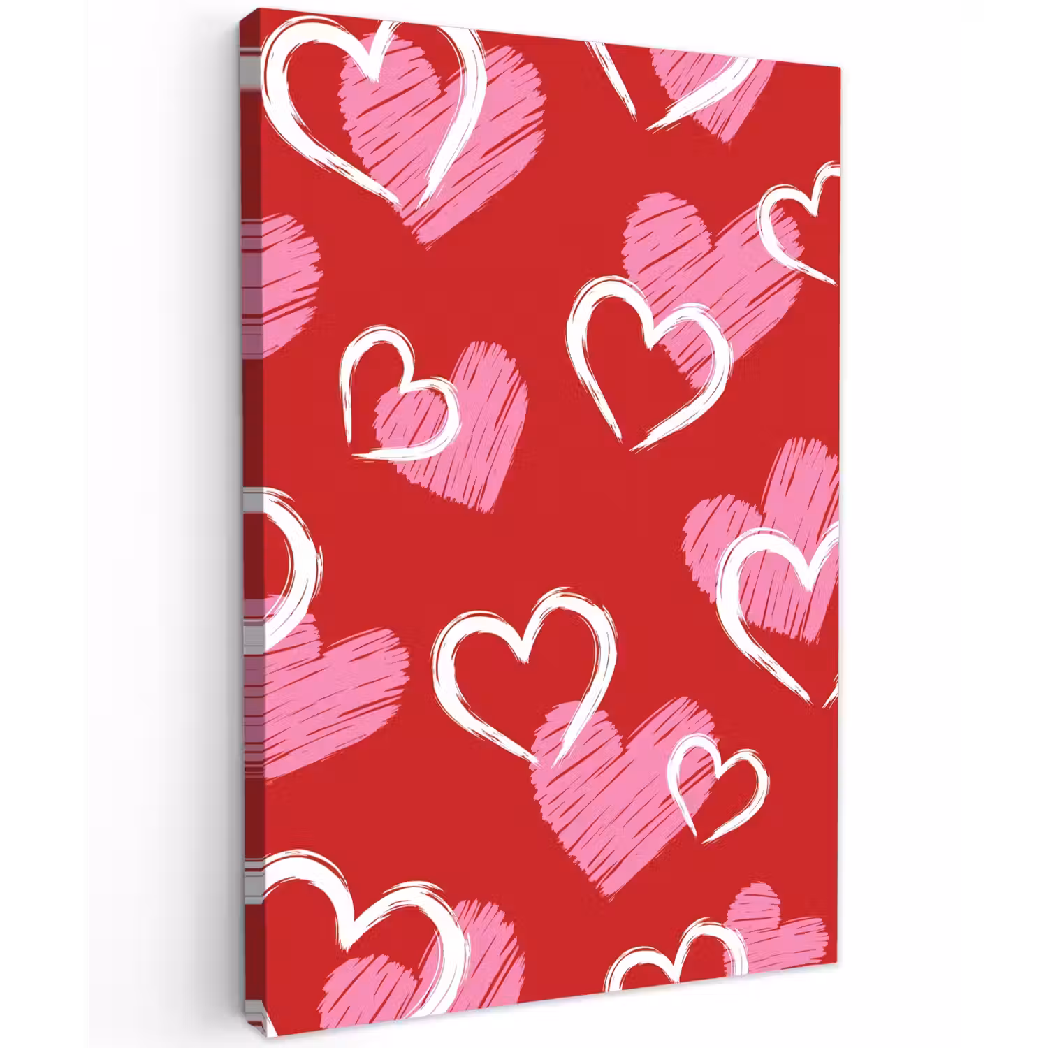 Patroon - Hartjes - Roze - Valentijn canvas 2cm klein -z3d