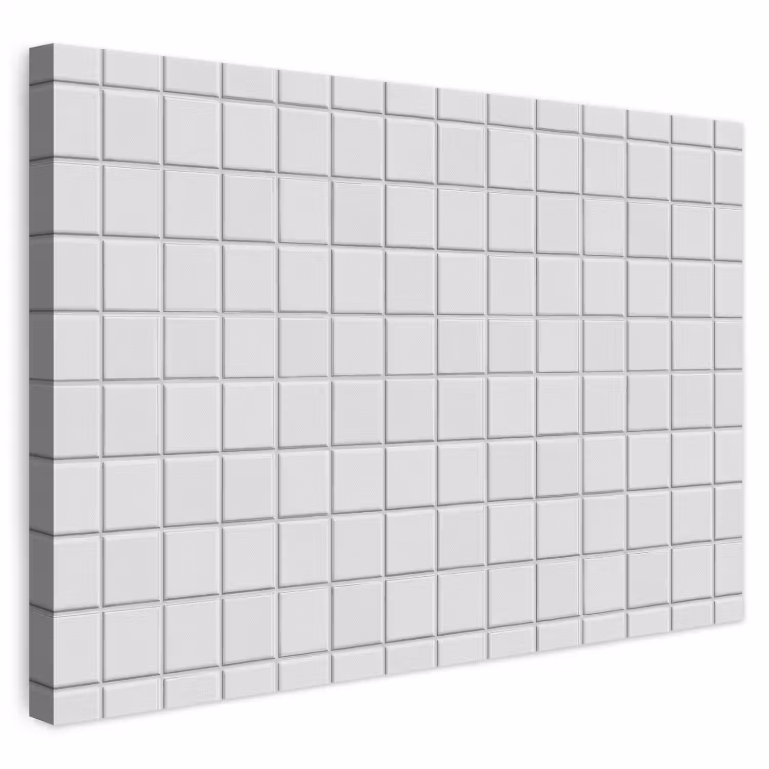 Patroon - Tegels - Grijs - Wit canvas 2cm klein 34 -3d
