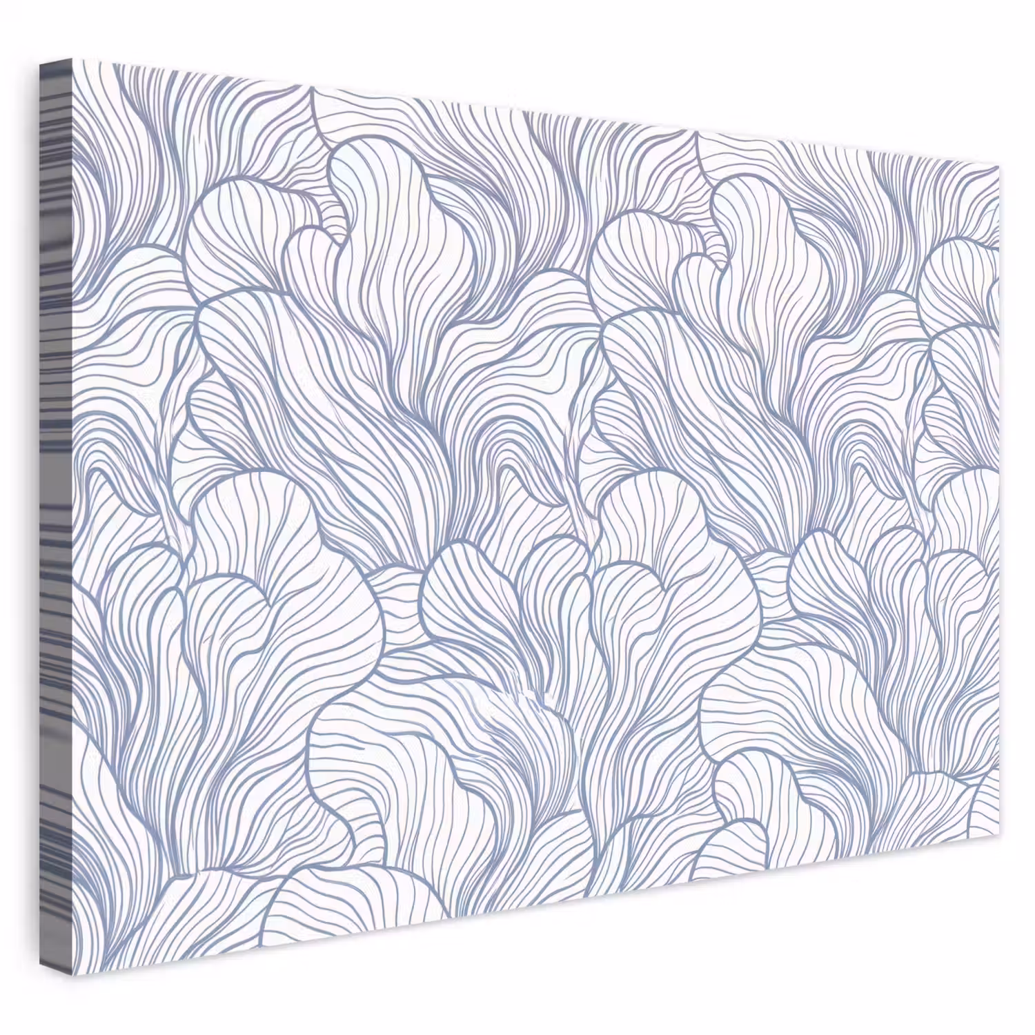 Patroon - Lijnen - Organisch - Abstract - Blauw canvas 2cm klein -3d