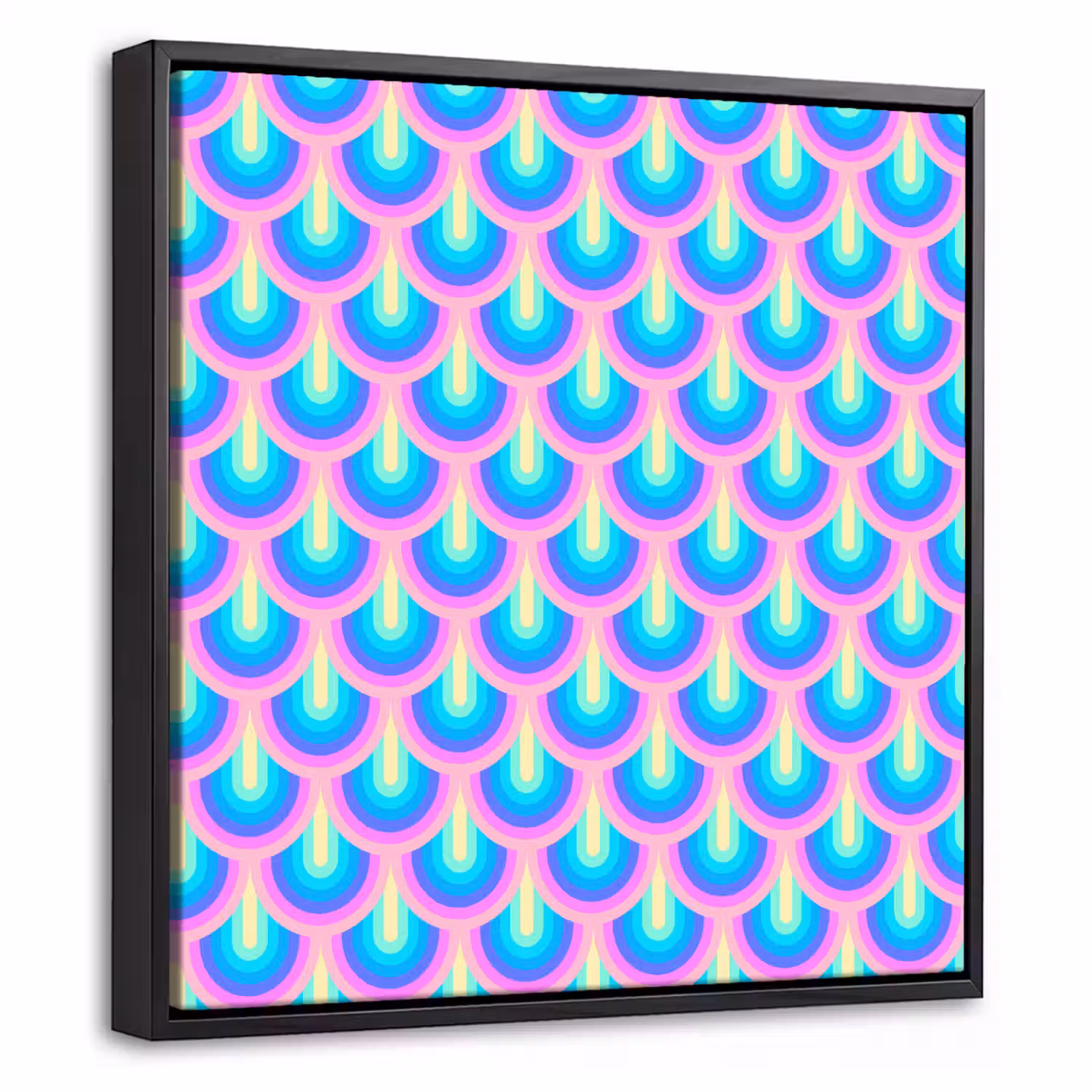 Patroon - Regenboogwaaier - Neon Canvas met baklijst klein 1124 -threedimensional_3d_global