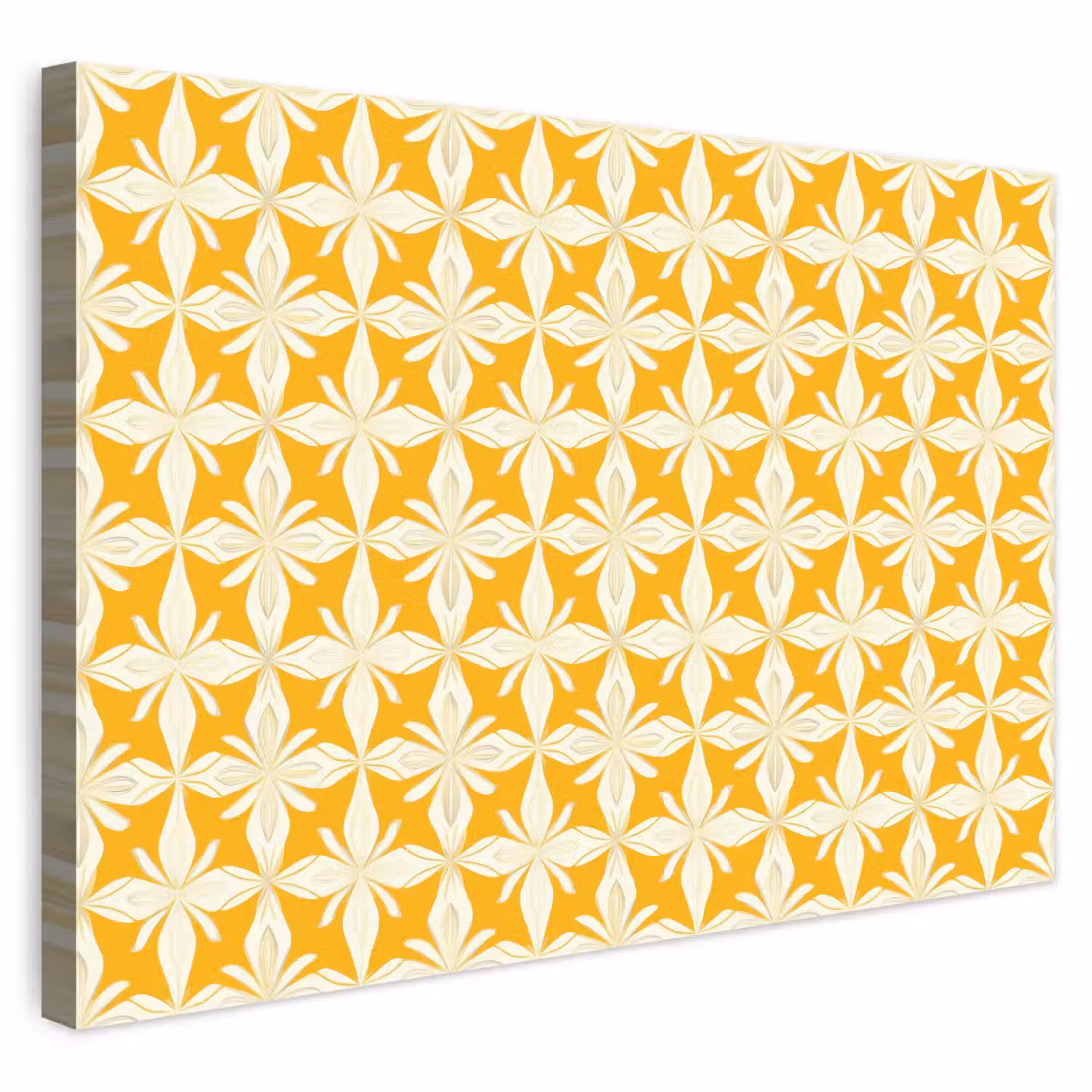 Patroon - Retro - Geel canvas 2cm klein 34 -3d