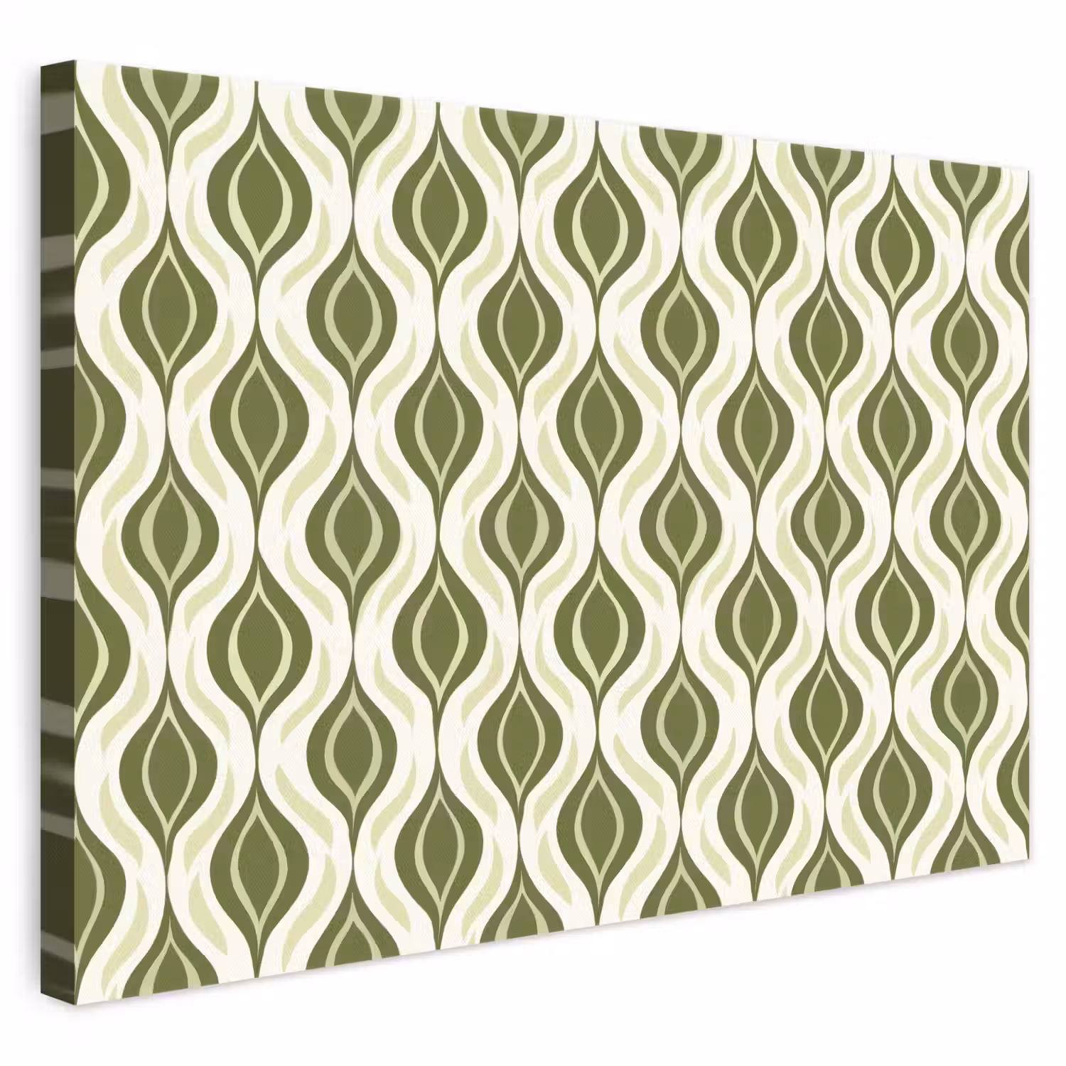 Patroon - Retro - Groen canvas 2cm klein 34 -3d