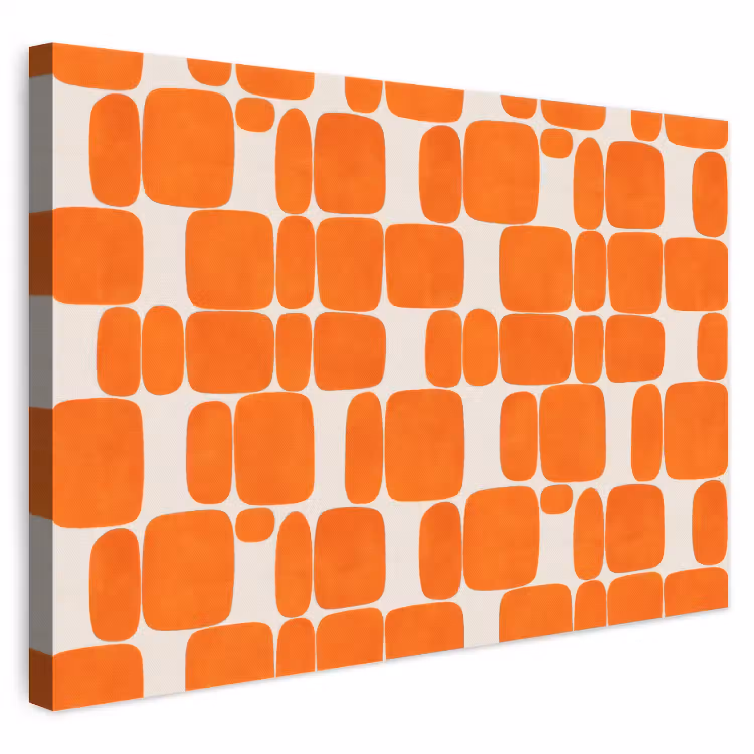 Patroon - Retro - Oranje canvas 2cm klein 34 -3d