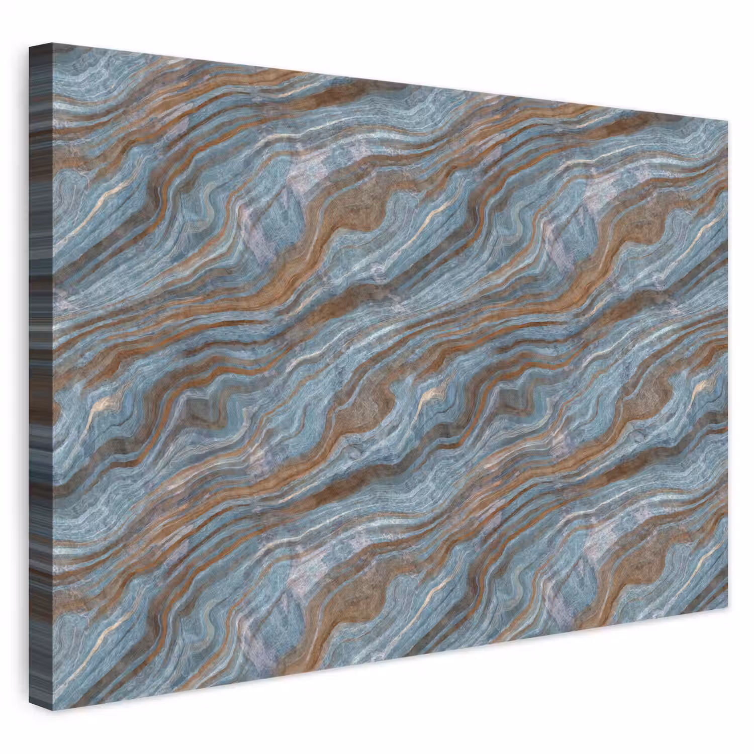 Patroon - Steen - Blauw canvas 2cm klein 34 -3d