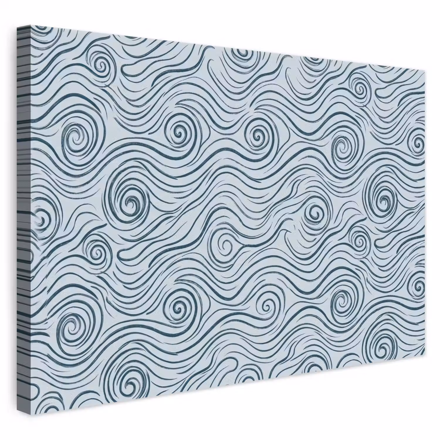 Patroon - Golven - Abstract - Modern - Blauw canvas 2cm klein -3d