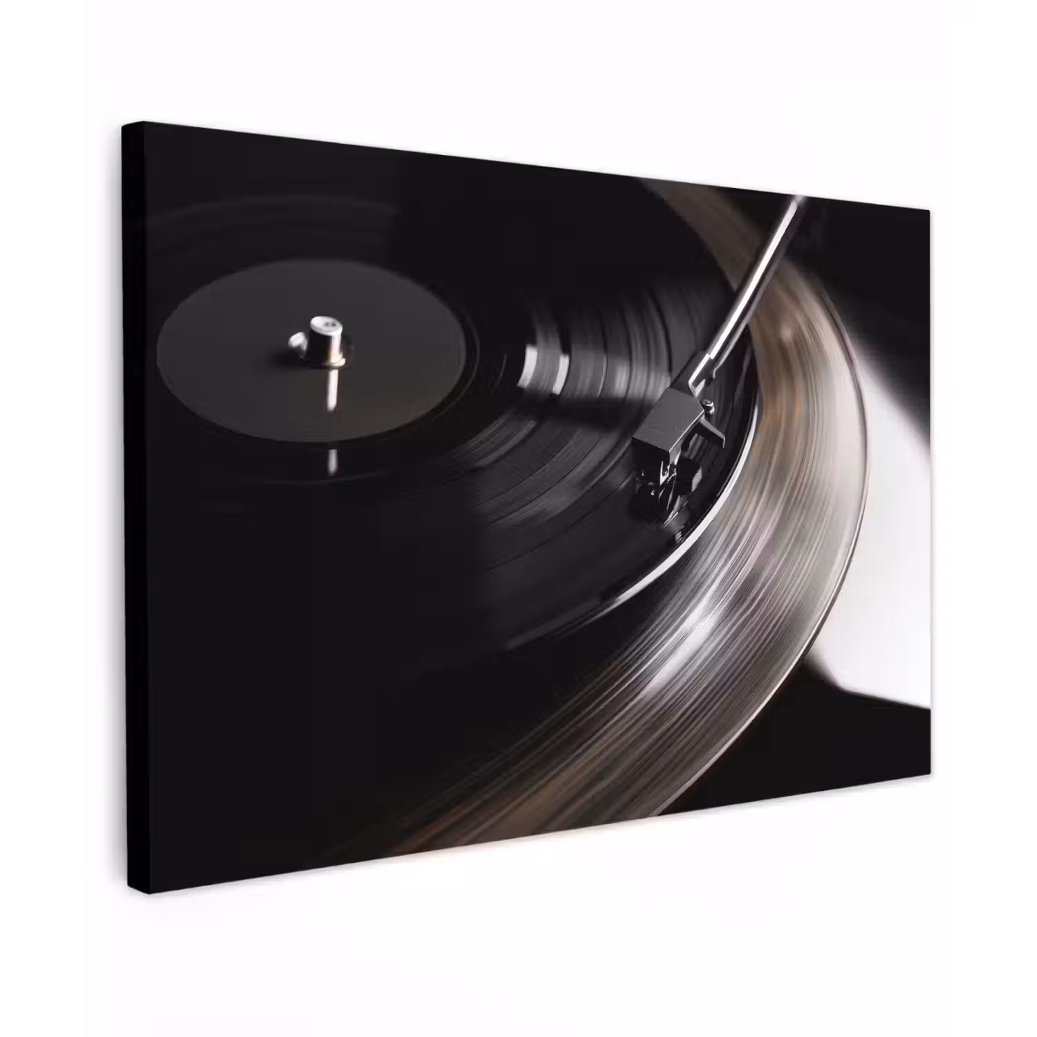 Close-up - Vinylplaat - Platenspeler - Zwart canvas 2cm klein -z3d