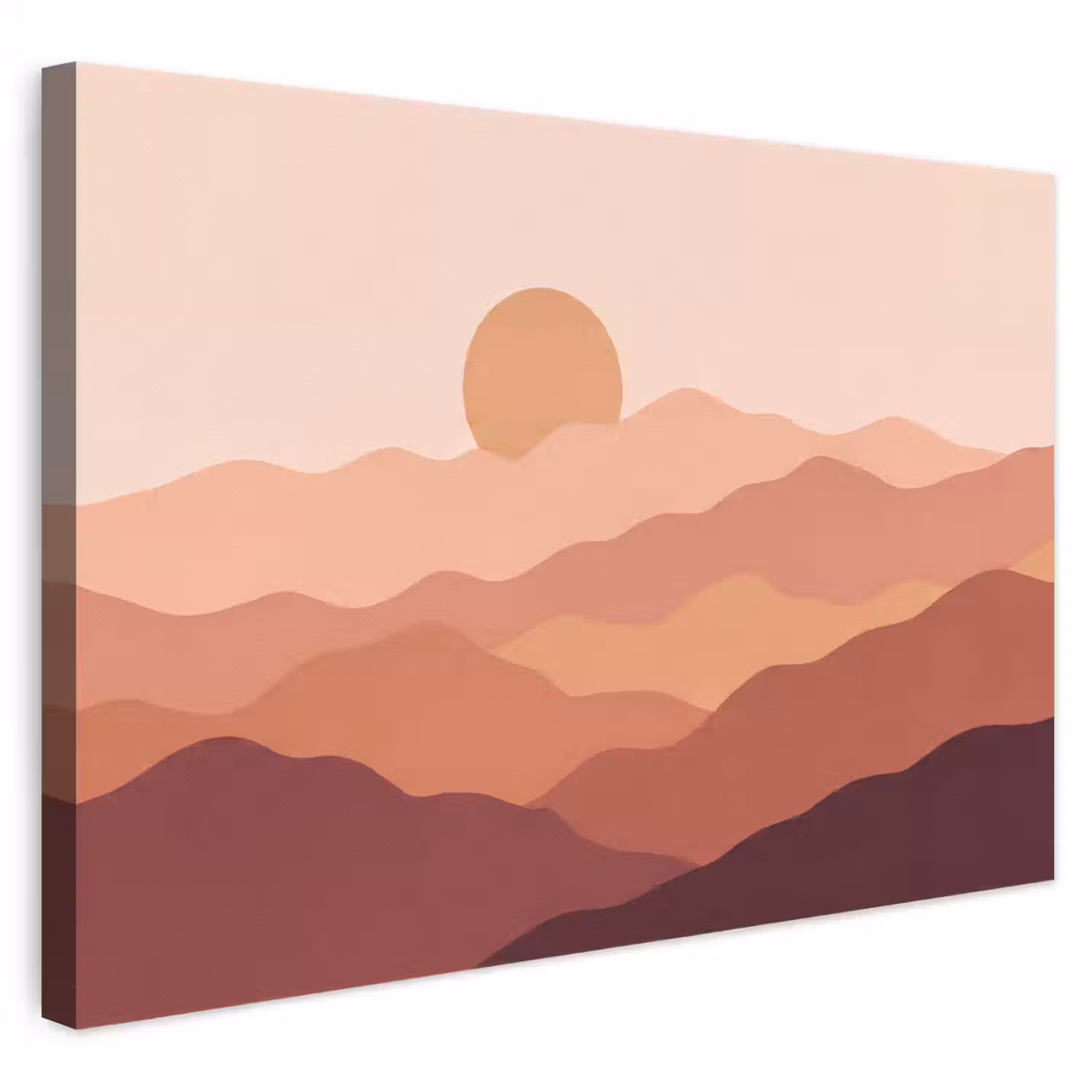 Natuur - Heuvels - Abstract - Modern - Oranje canvas 2cm klein -3d