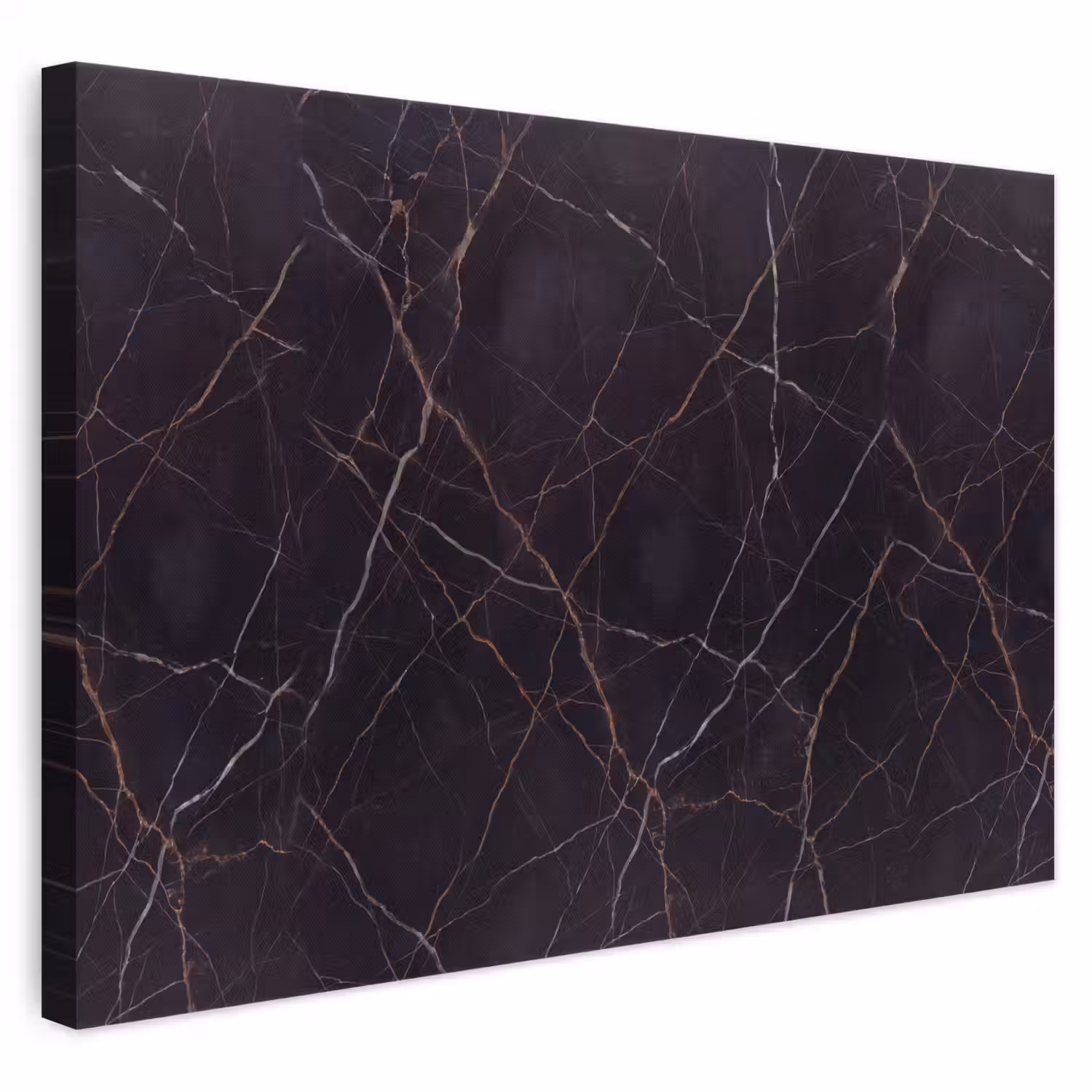 Natuursteen - Marmerpatroon - Abstract - Modern - Zwart - Goud canvas 2cm klein -3d