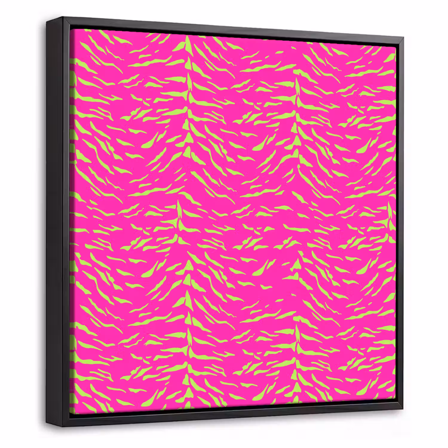 Neon - Groen - Roze - Tijger Canvas met baklijst klein 1124 -threedimensional_3d_global