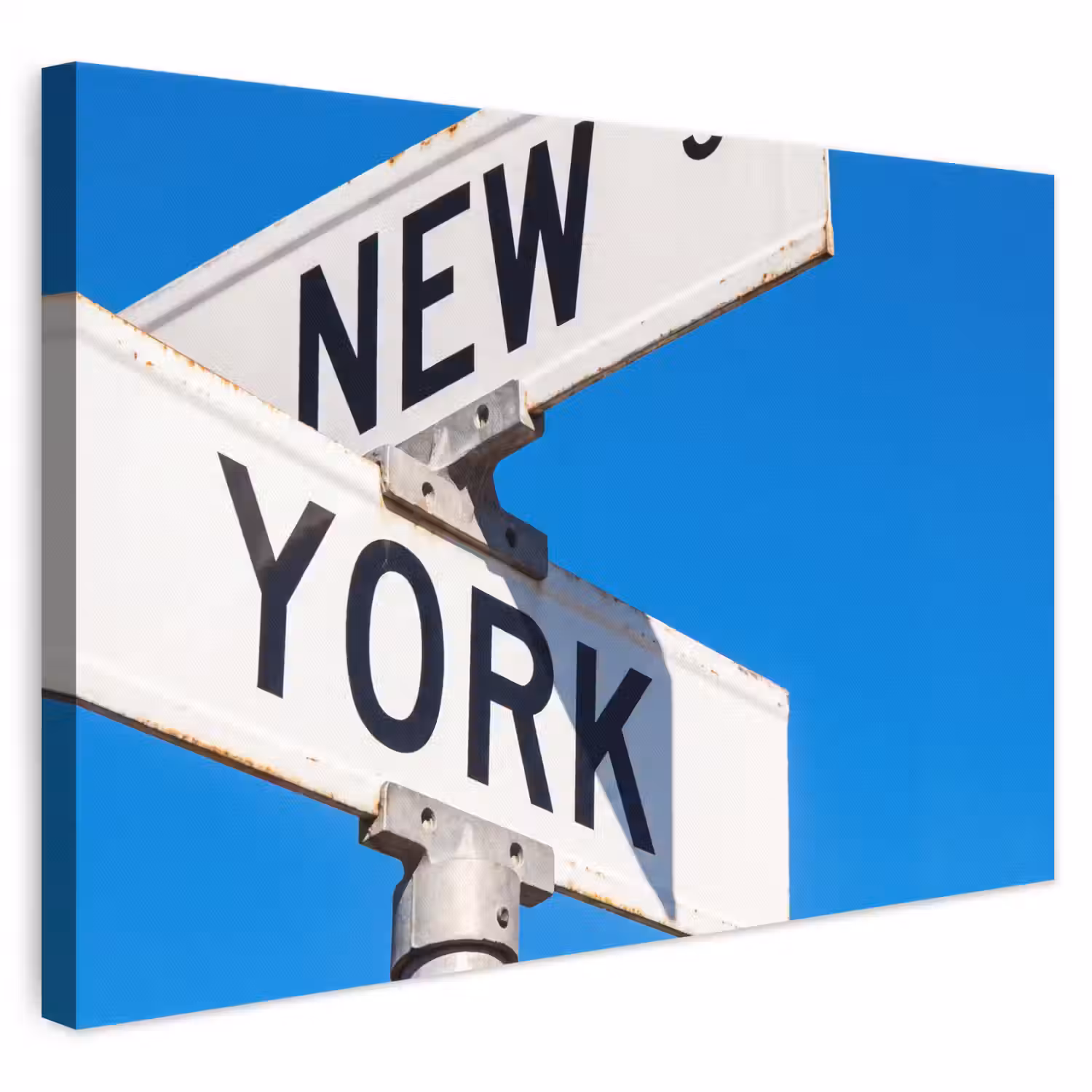 New York - Straatbord - Stad - Urban - Blauw canvas 2cm klein -3d