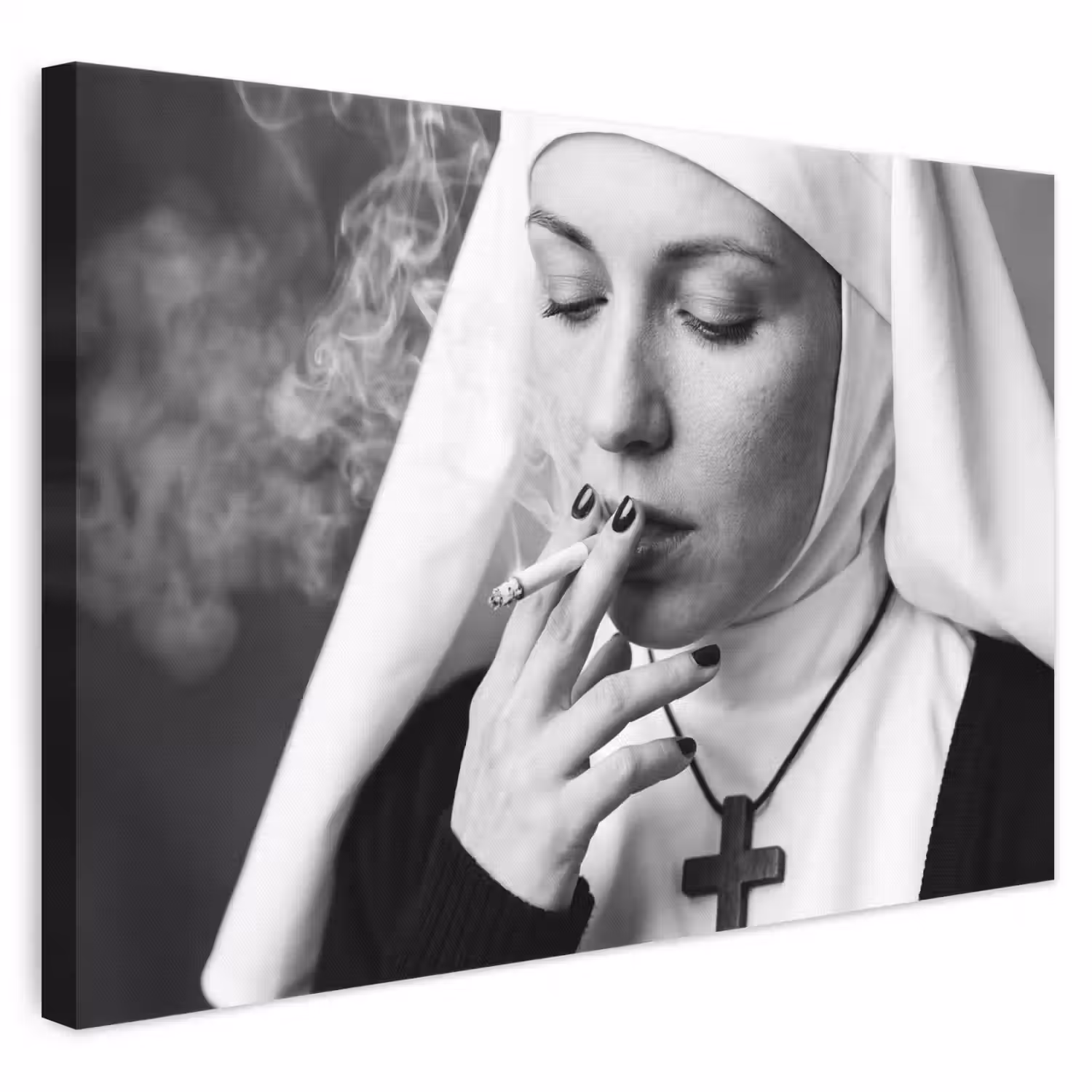 Non - Roken - Portret - Zwart - Wit - Rebels canvas 2cm klein -3d