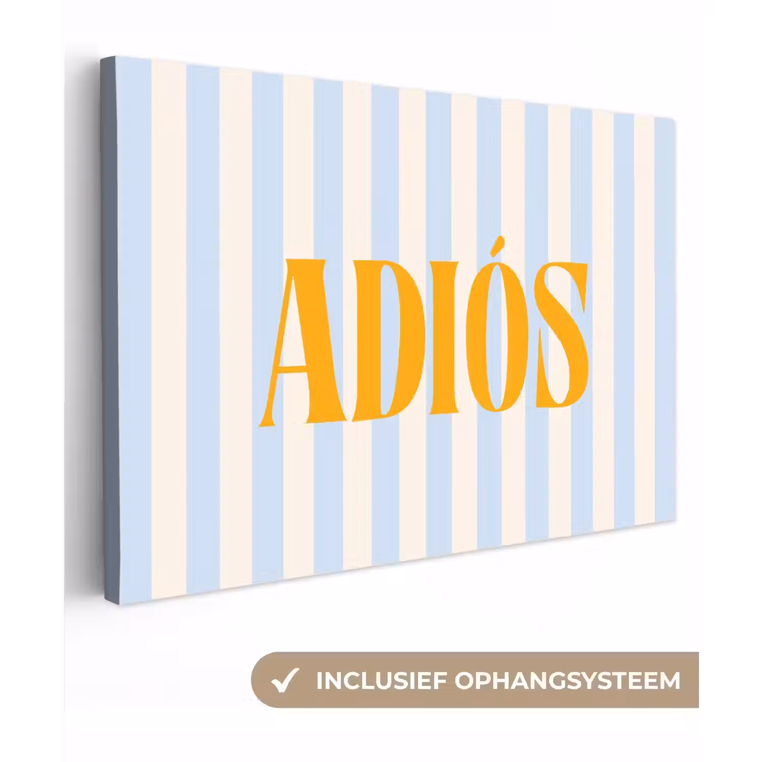Oranje - Blauw - Strepen - Adiós canvas 2cm klein -3d