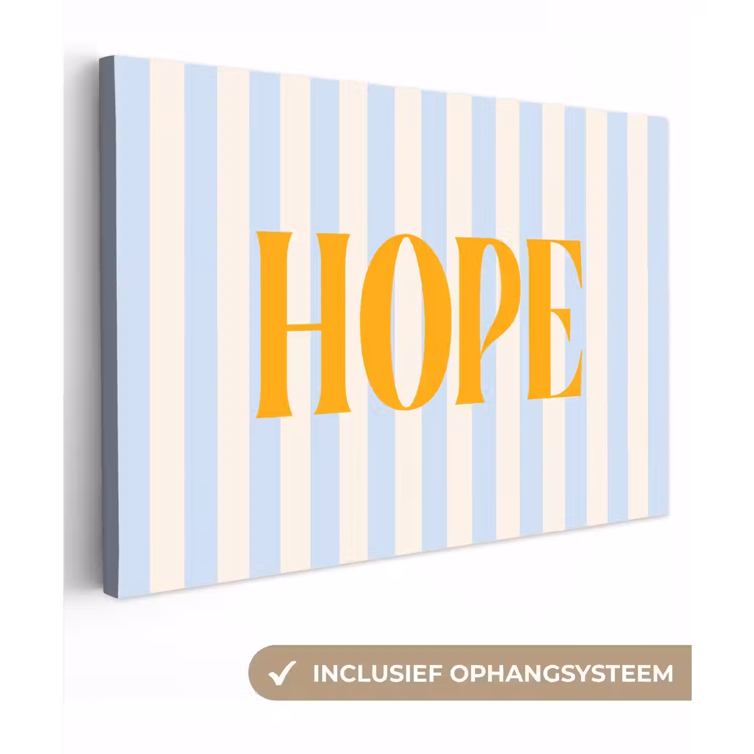 Oranje - Blauw - Strepen - Hope canvas 2cm klein -3d