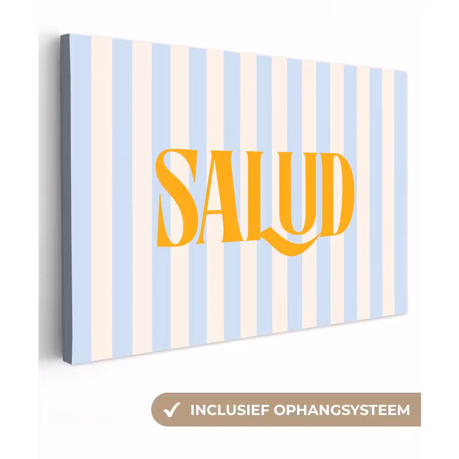 Oranje - Blauw - Strepen - Salud canvas 2cm klein -3d