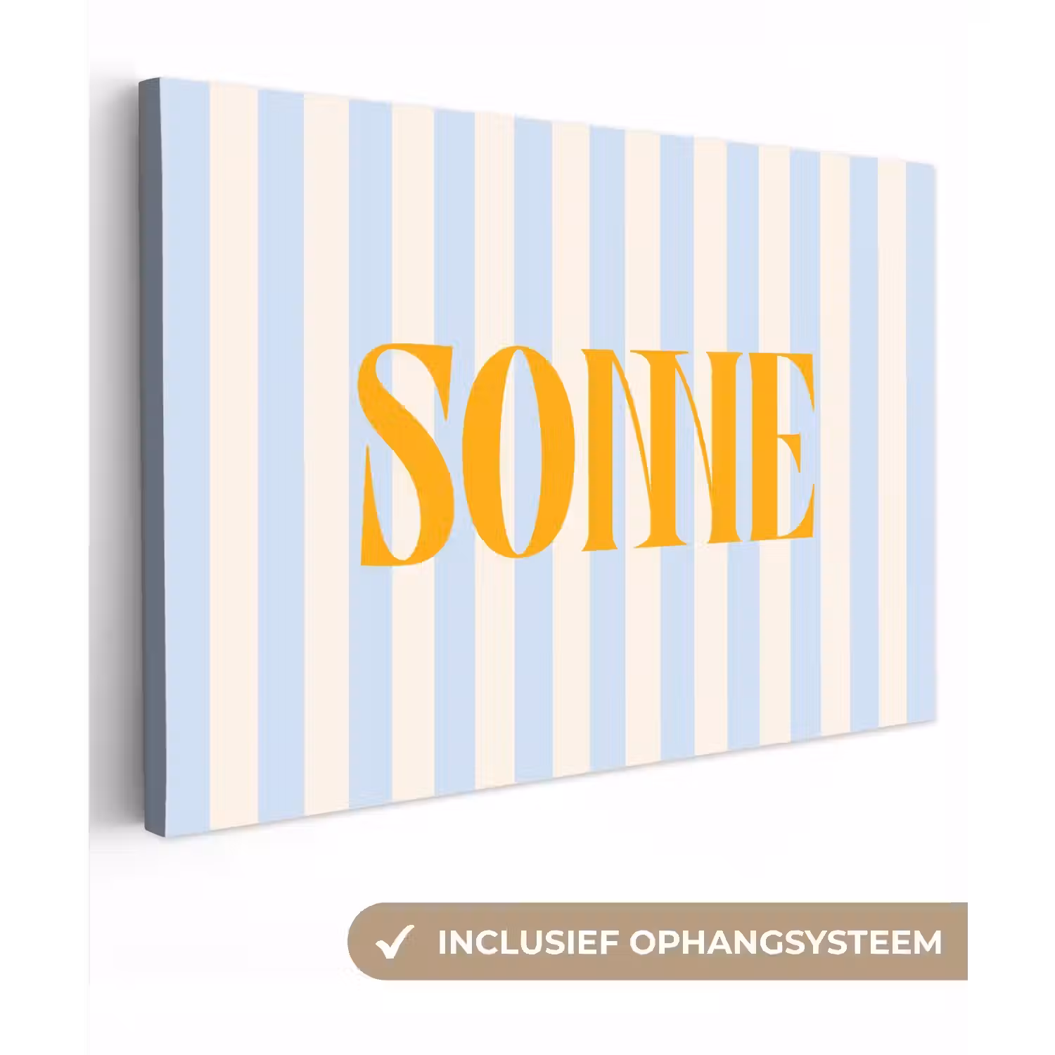 Oranje - Blauw - Strepen - Sonne canvas 2cm klein -3d