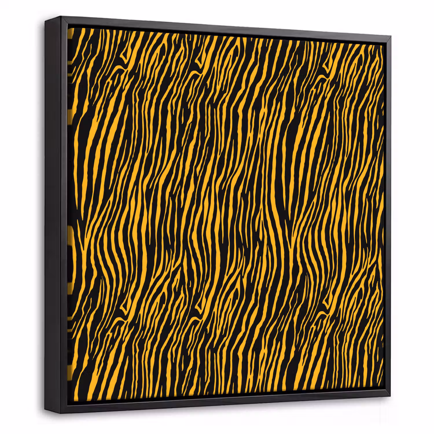 Oranje - Tijger - Zwart - Patroon Canvas met baklijst klein 1124 -threedimensional_3d_global