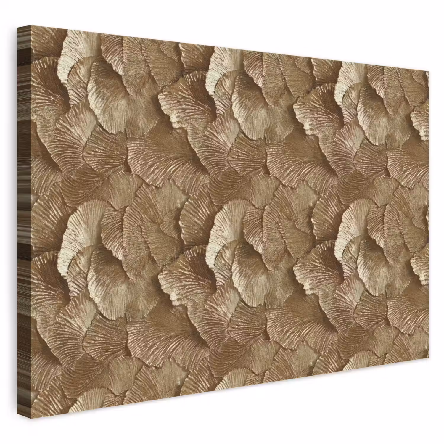 Organisch - Patroon - Bladeren - Goud canvas 2cm klein 34 -3d