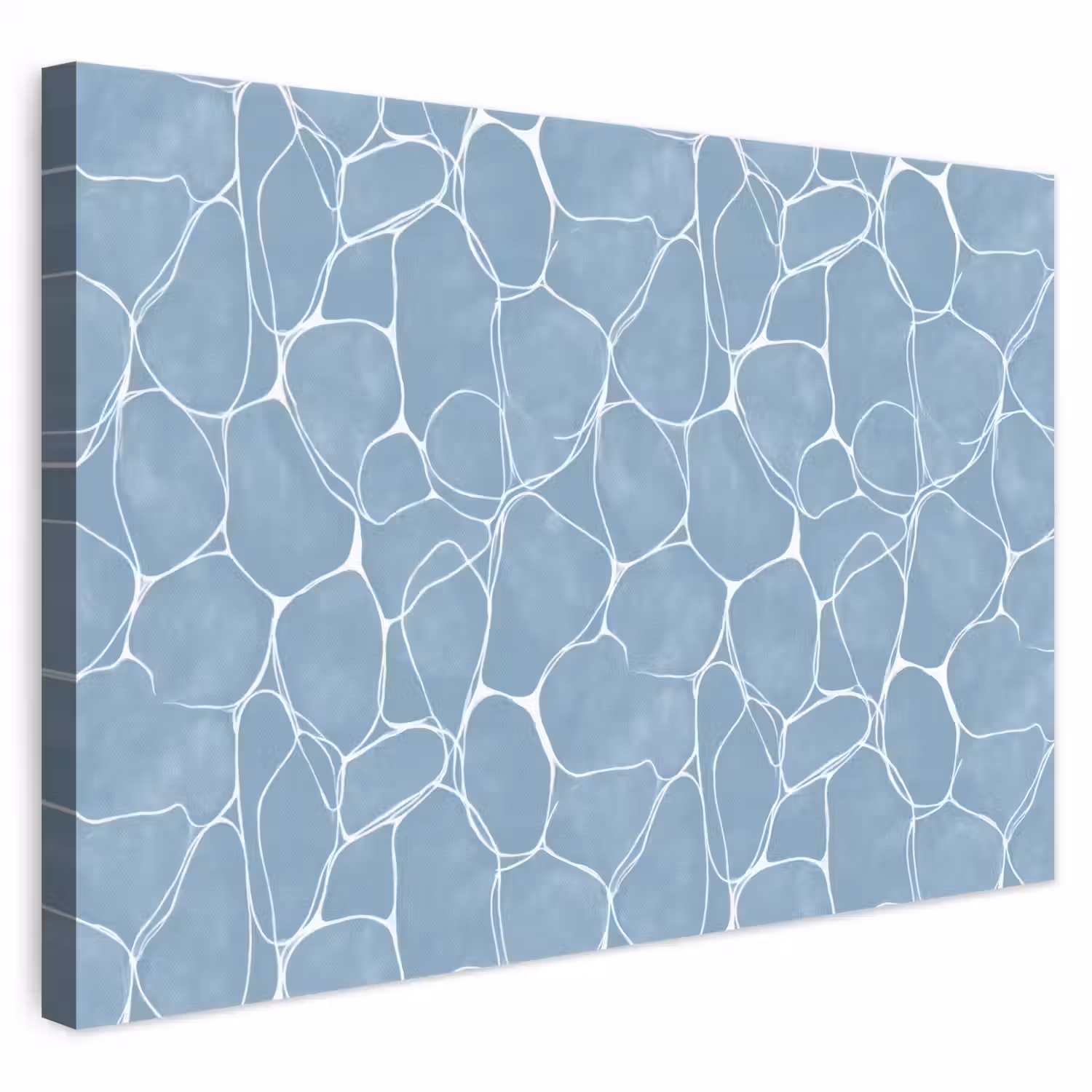 Organisch - Patroon - Blauw canvas 2cm klein 34 -3d