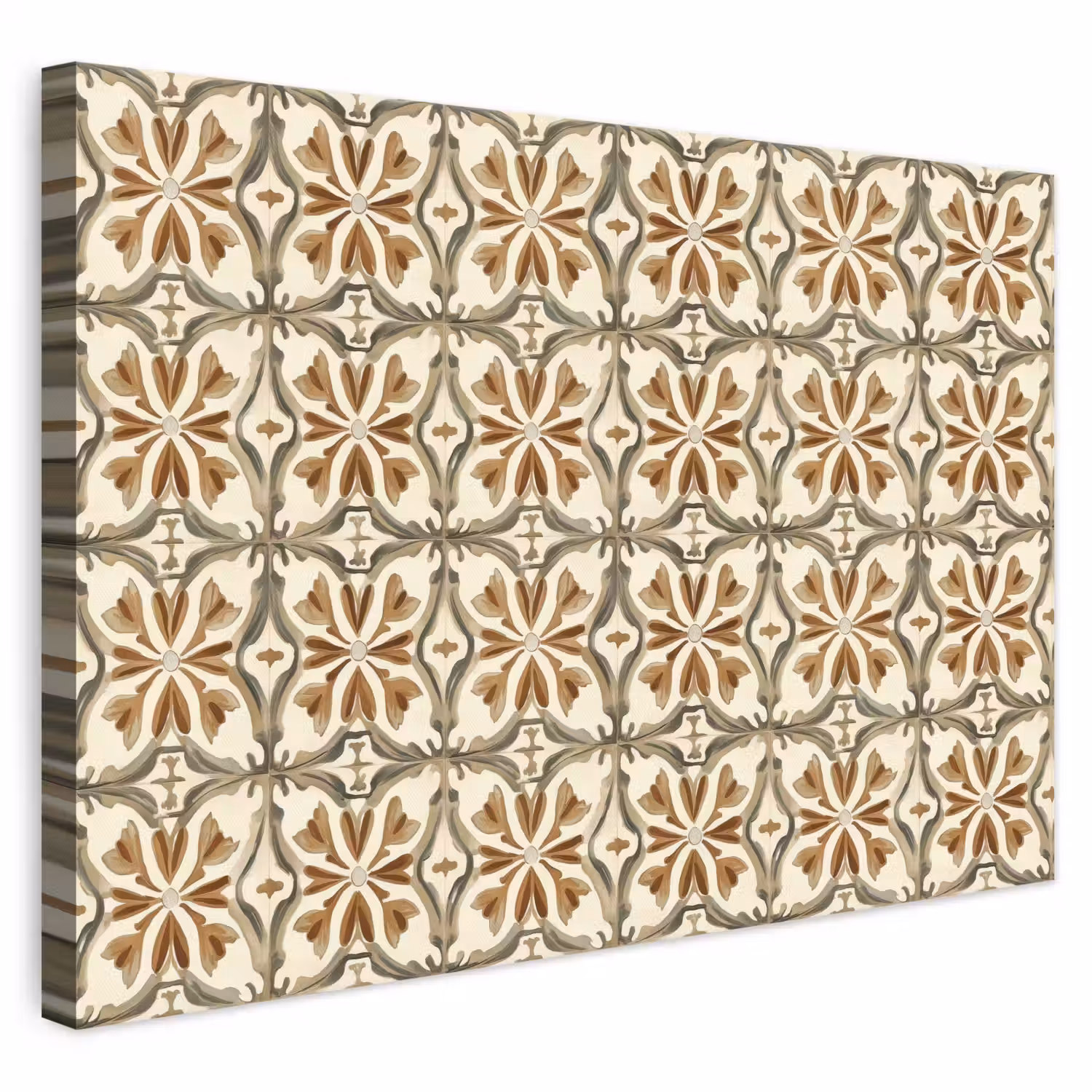 Siertegel - Patroon - Bruin canvas 2cm klein 34 -3d
