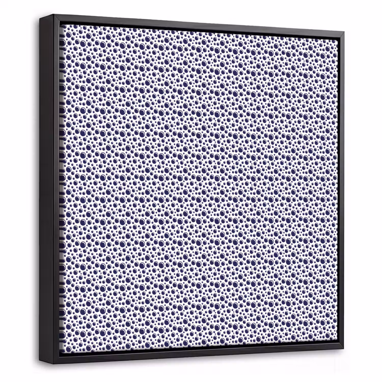 Oceaan - Bubbel - Blauw - Wit Canvas met baklijst klein 1124 -threedimensional_3d_global