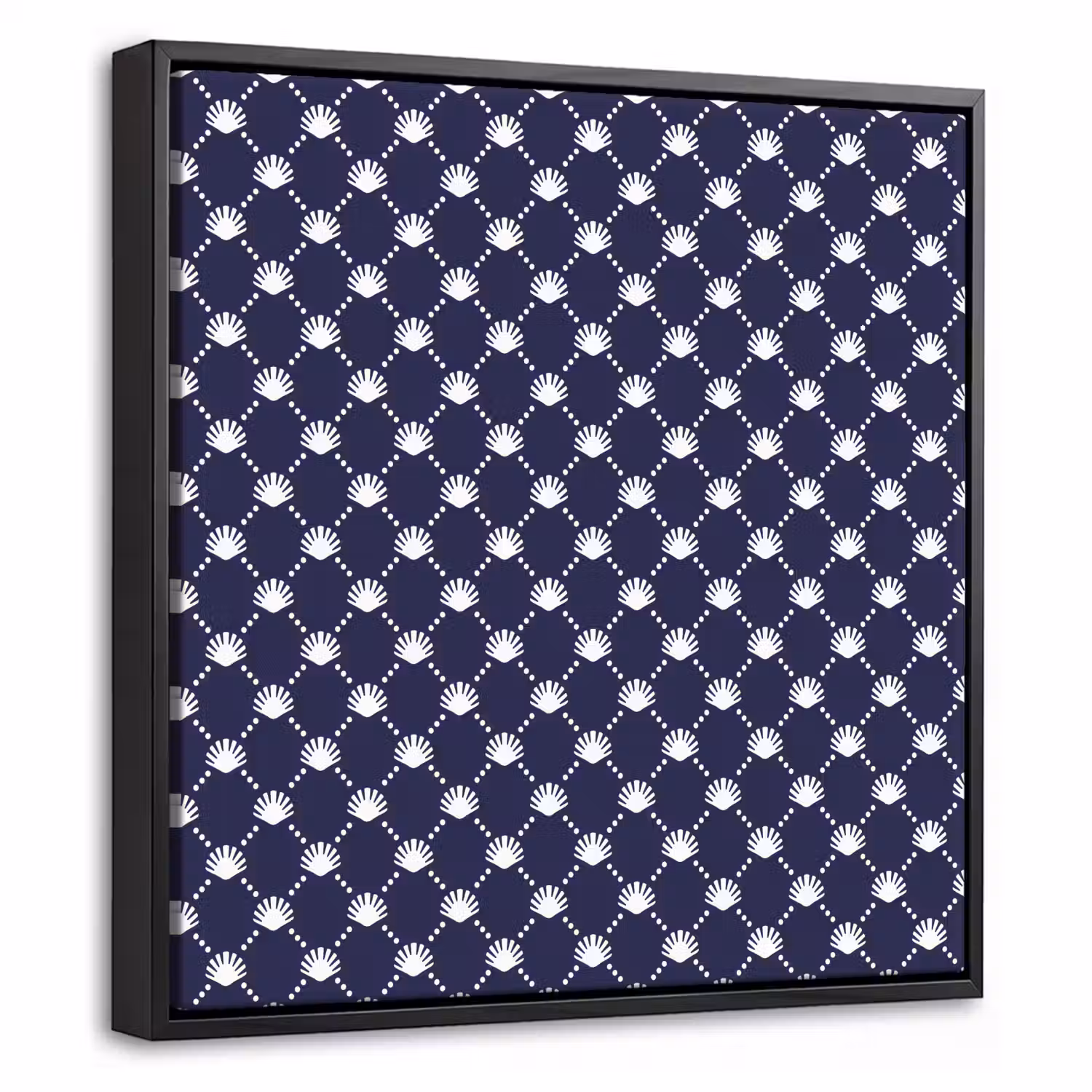 Oceaan - Schelp - Blauw - Wit Canvas met baklijst klein 1124 -threedimensional_3d_global