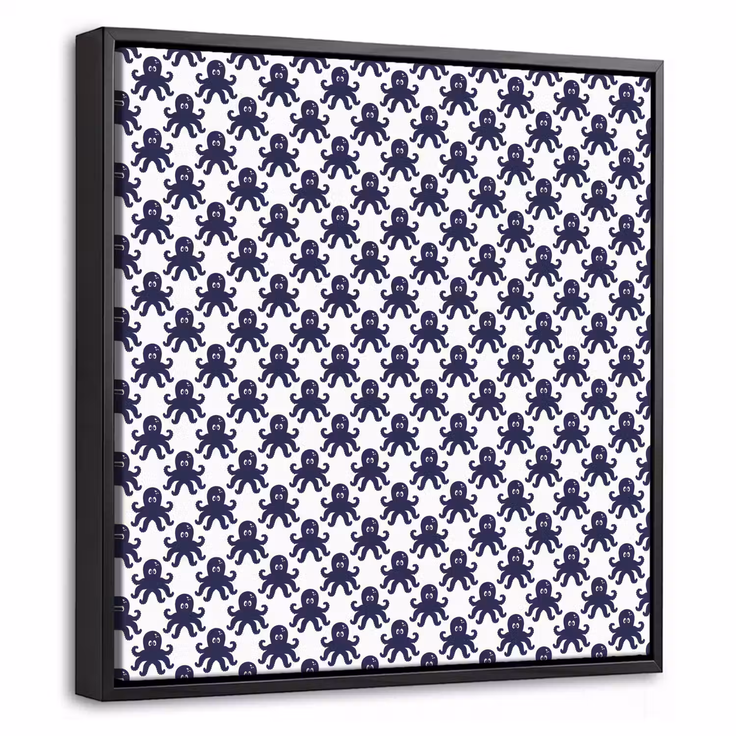 Oceaan - Octo - Blauw - Wit Canvas met baklijst klein 1124 -threedimensional_3d_global