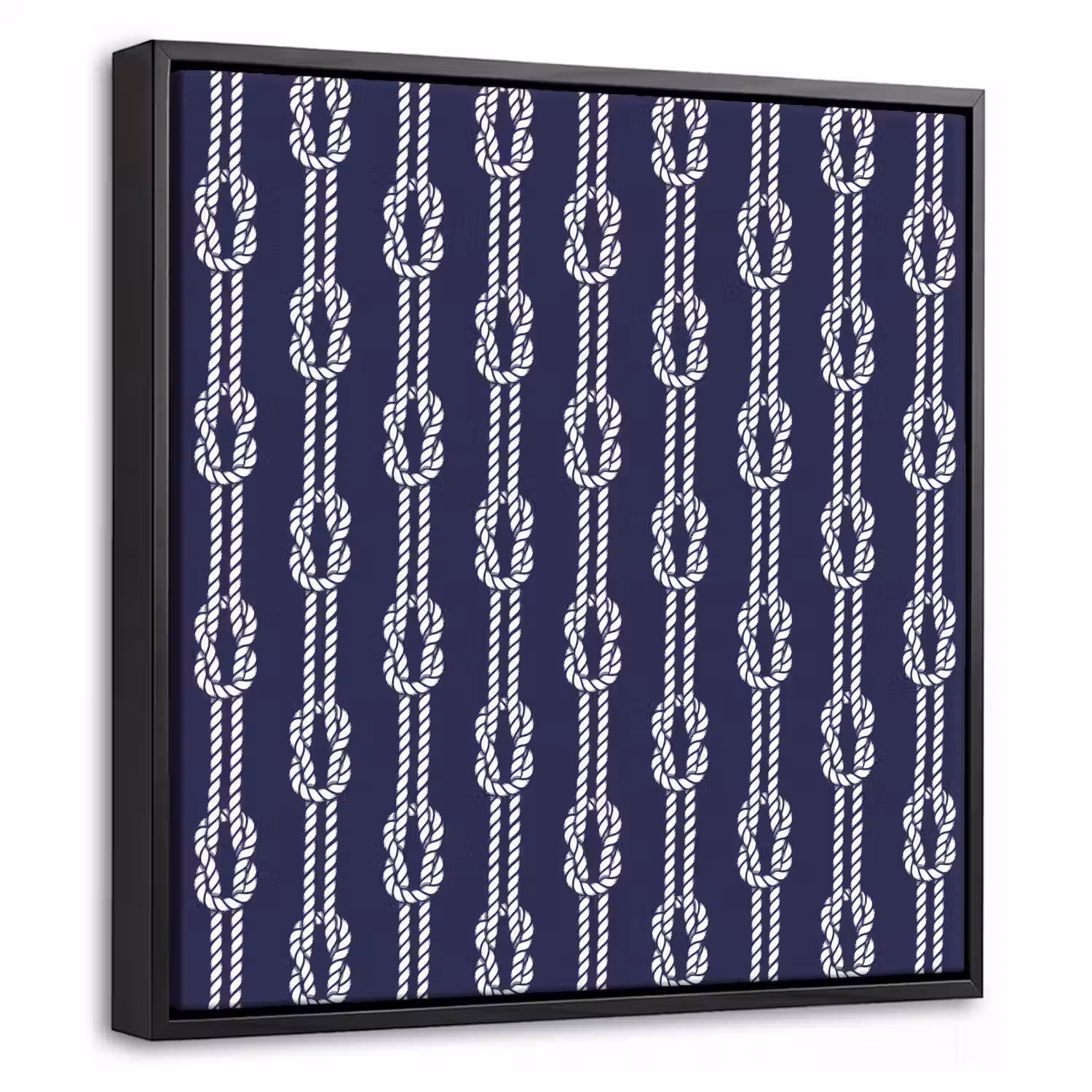 Oceaan - Touw - Blauw - Wit Canvas met baklijst klein 1124 -threedimensional_3d_global