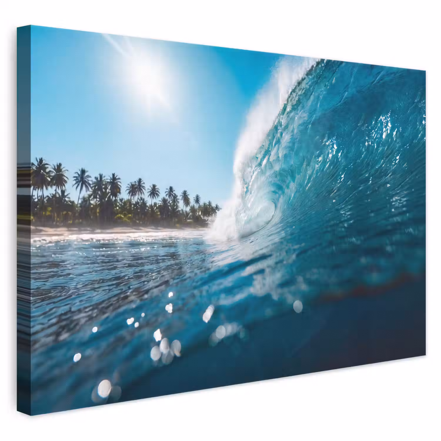 Oceaan - Golf - Strand - Natuur - Blauw canvas 2cm klein -3d