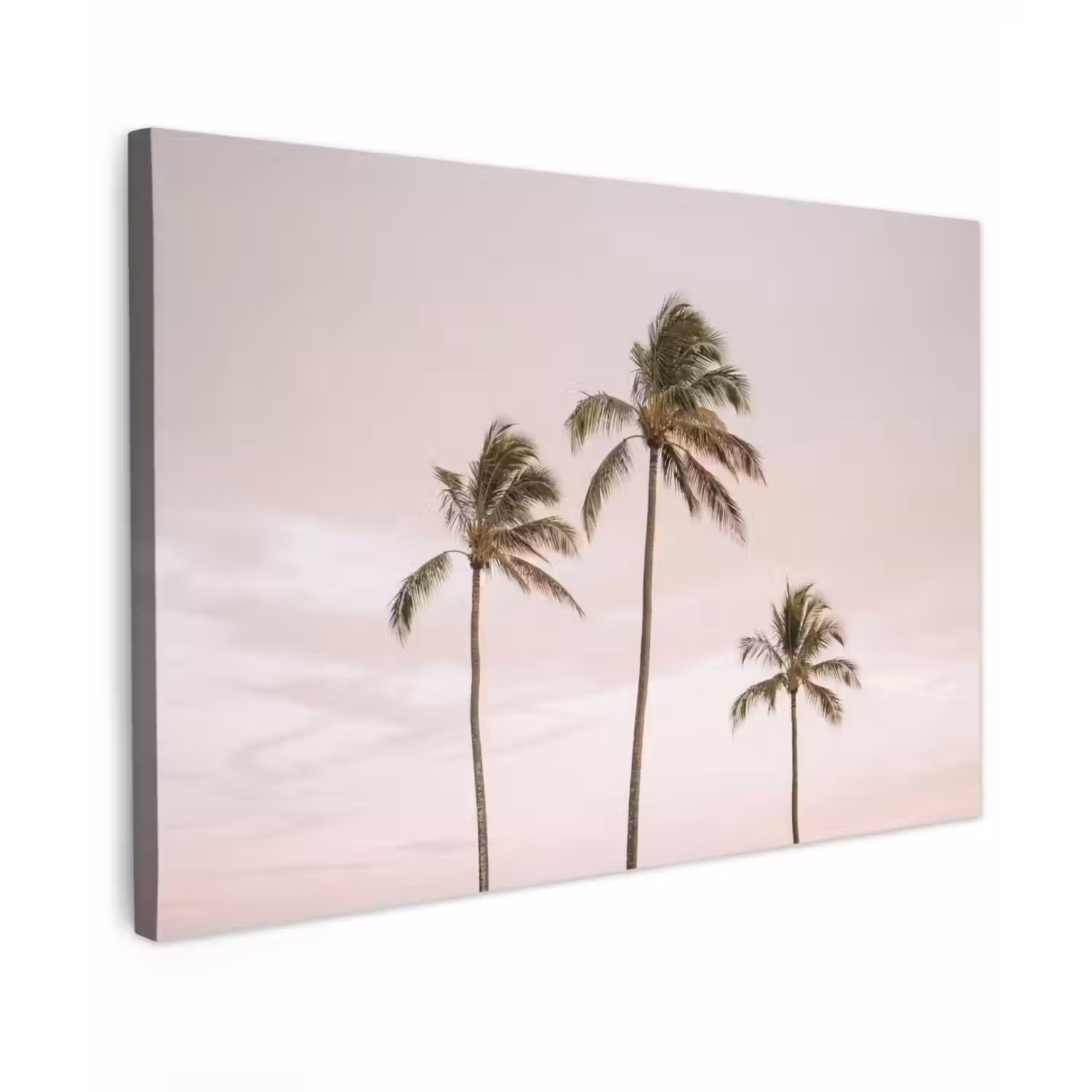 Palmbomen - Zonsondergang - Roze canvas 2cm klein -z3d