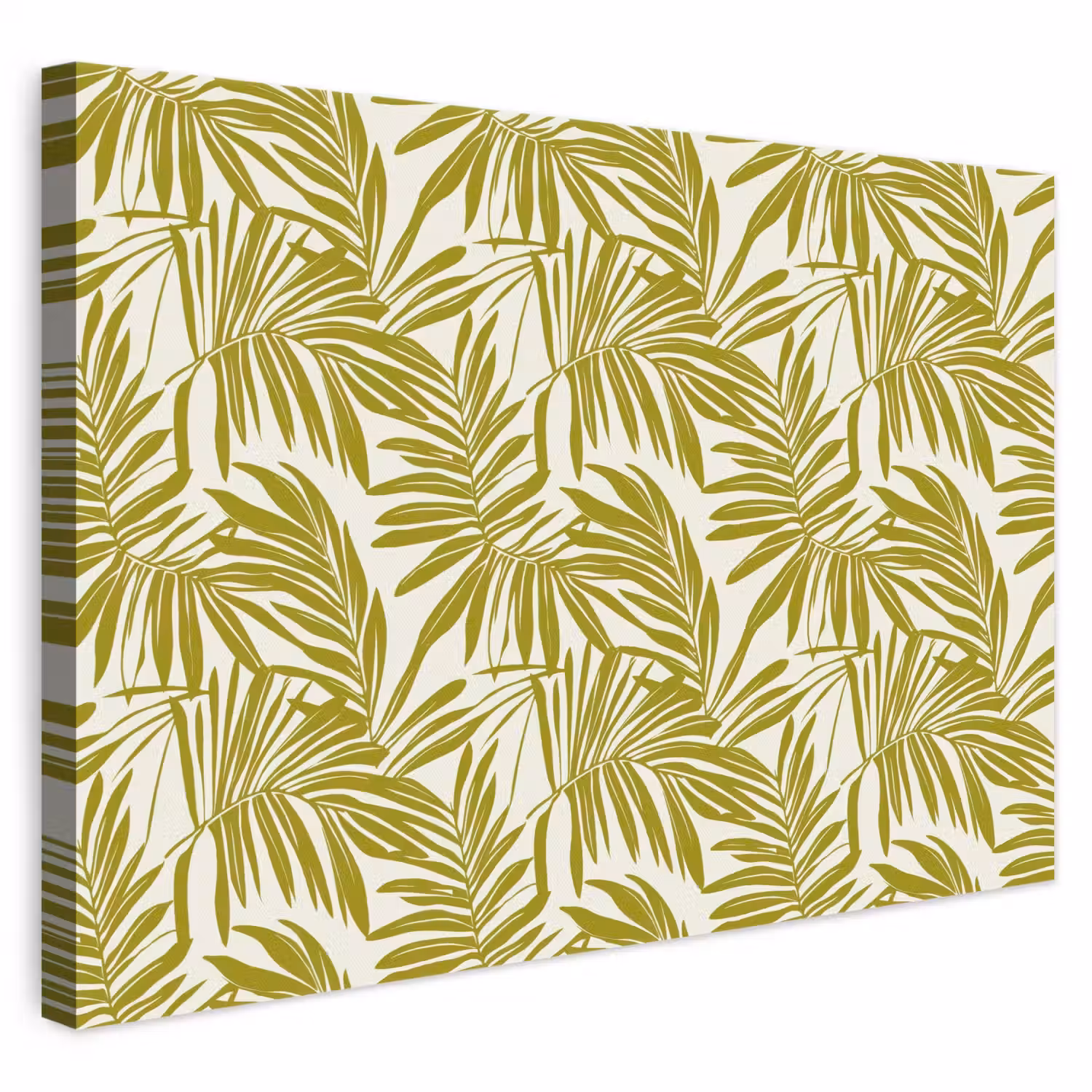 Palmblad - Patroon - Groen canvas 2cm klein 34 -3d