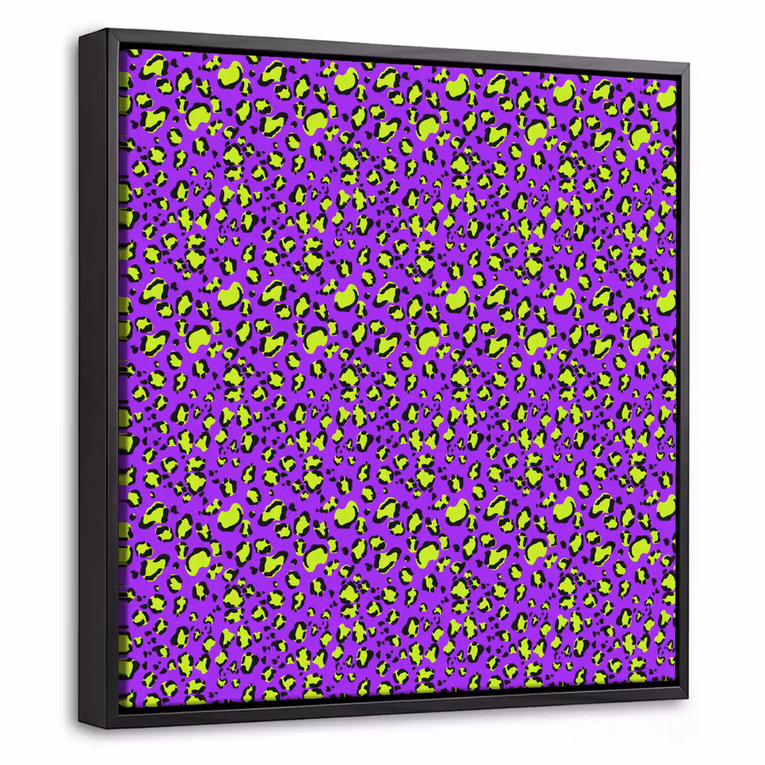 Panterprint - Paars - Groen - Neon Canvas met baklijst klein 1124 -threedimensional_3d_global