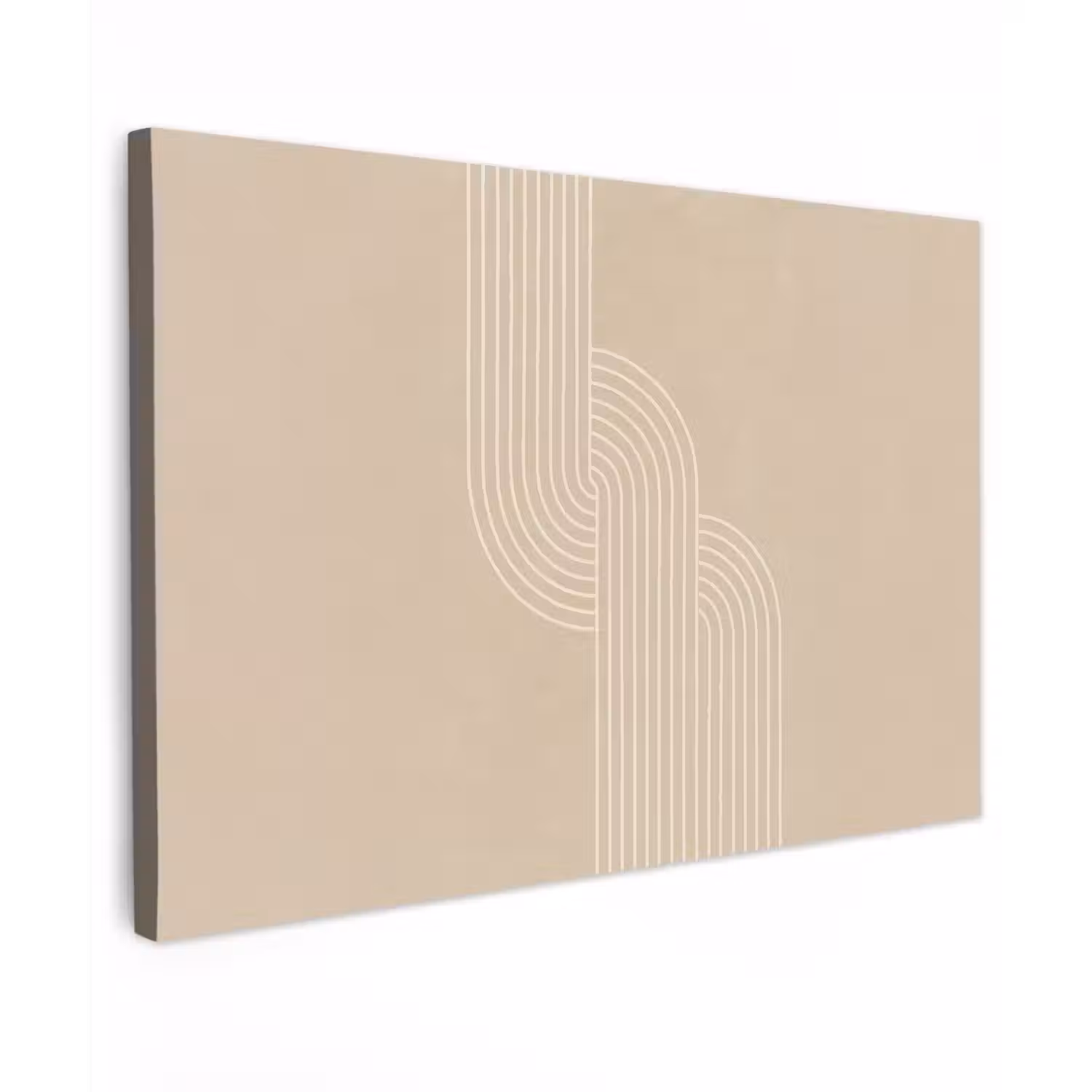 Parallelle lijnen - Lichte textuur - Beige canvas 2cm klein -z3d
