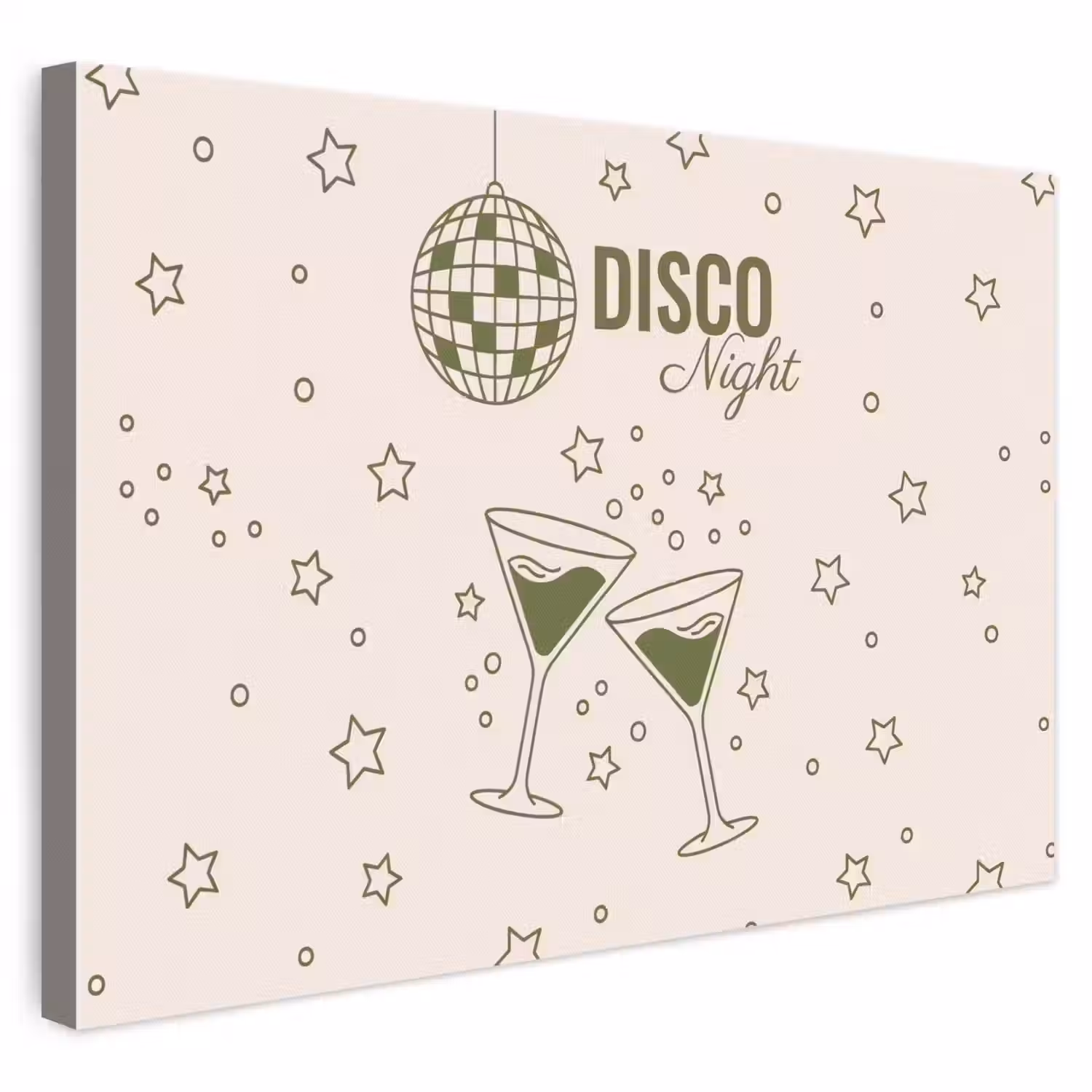 Feest - Disco - Drank - Illustratie - Groen canvas 2cm klein -3d