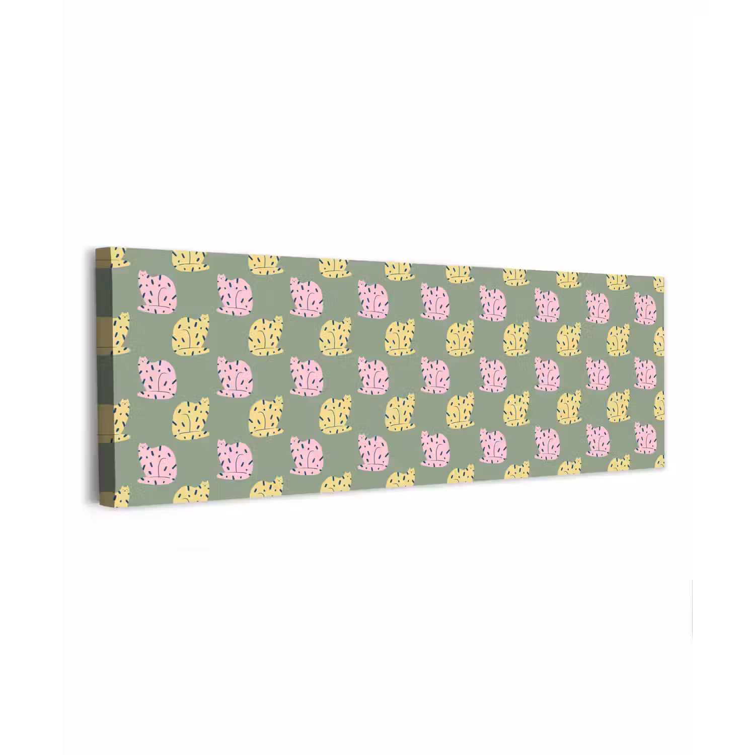 Pastel - Katten - Vlekjes - Groen canvas 2cm klein 828 -z3d