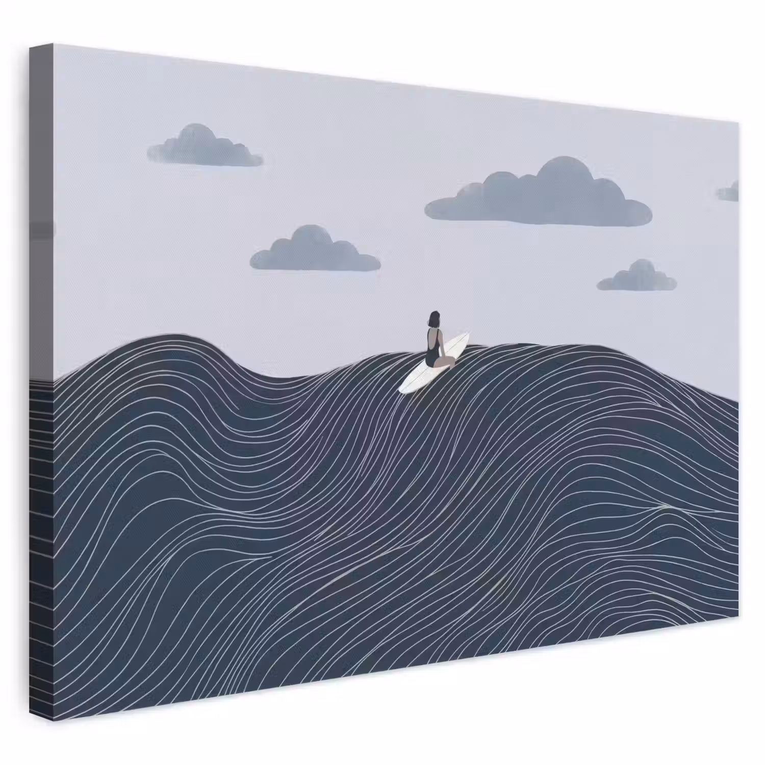 Persoon - Surfen - Oceaan - Natuur - Modern canvas 2cm klein -3d