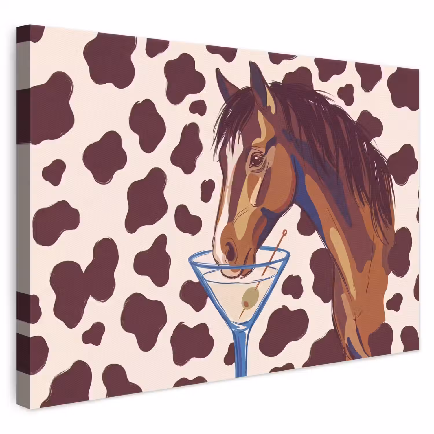 Paard - Martini - Dieren - Abstract - Bruin canvas 2cm klein -3d