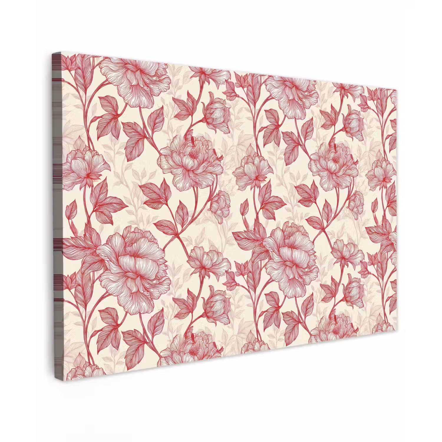 Pioenrozen - Modern - Rood canvas 2cm klein 34 -z3d