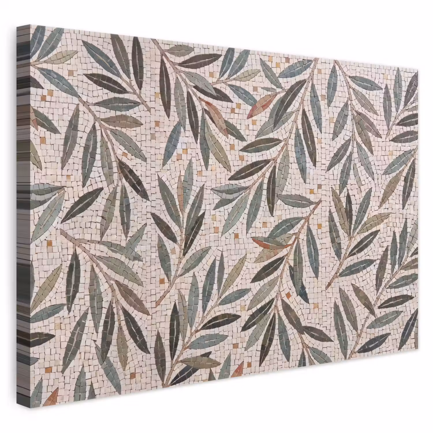 Plant - Blad - Mozaïek - Groen canvas 2cm klein -3d