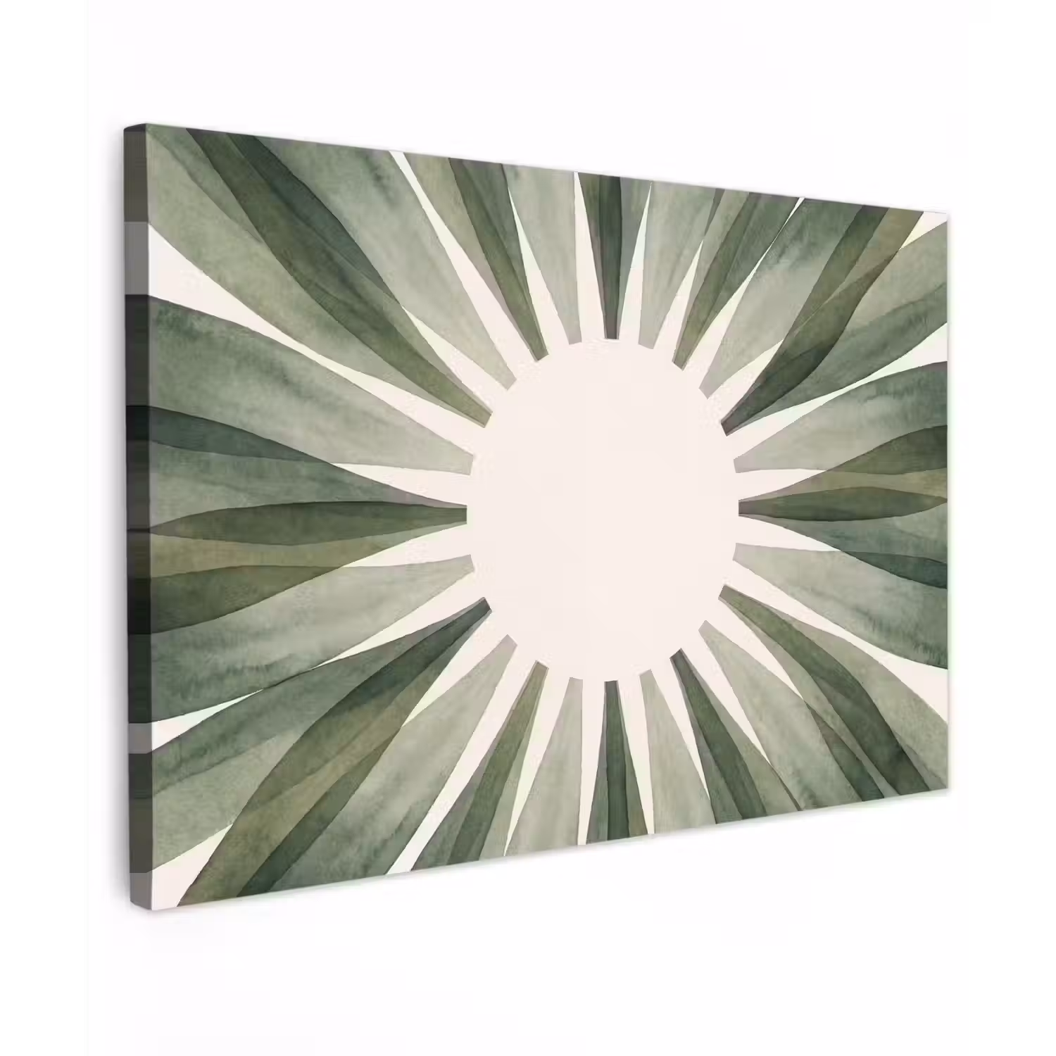 Planten - Abstract - Waterverf - Groen - Natuur canvas 2cm klein -z3d