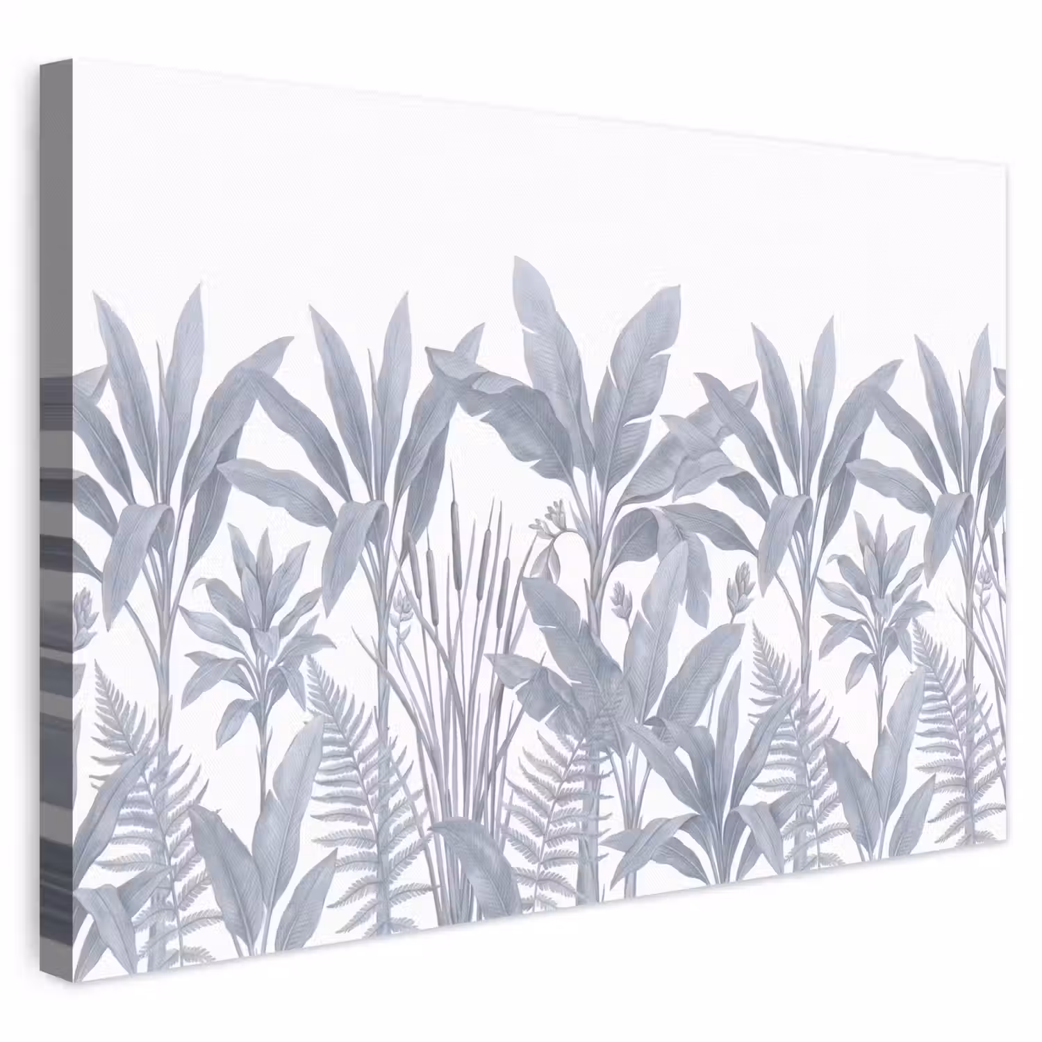 Planten - Bladeren - Natuur - Grijs canvas 2cm klein -3d