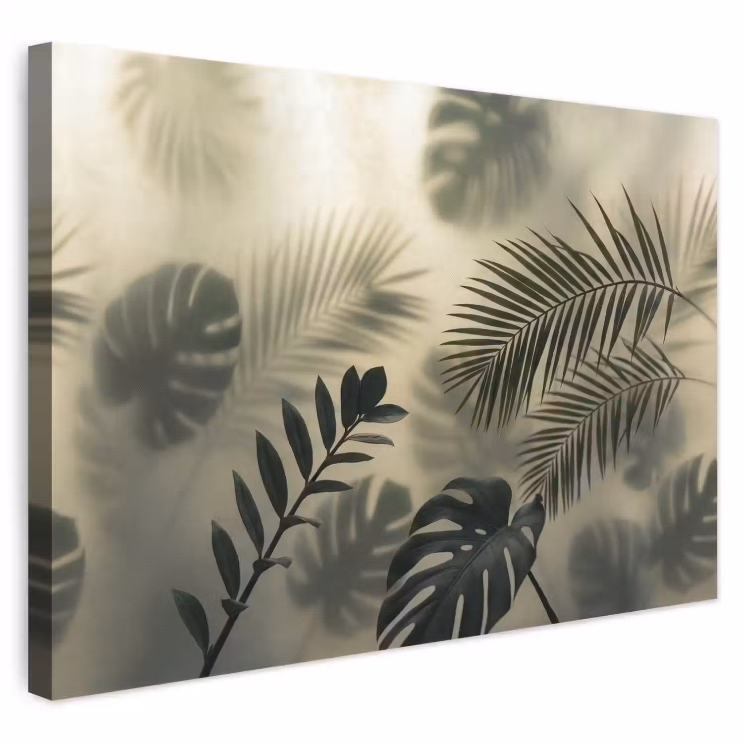 Planten - Bladeren - Schaduwen - Groen - Modern canvas 2cm klein -3d