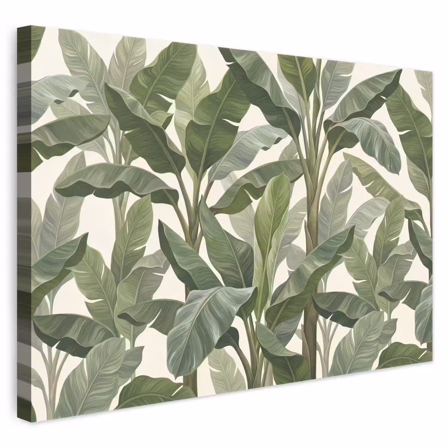 Planten - Bladeren - Tropisch - Groen canvas 2cm klein -3d
