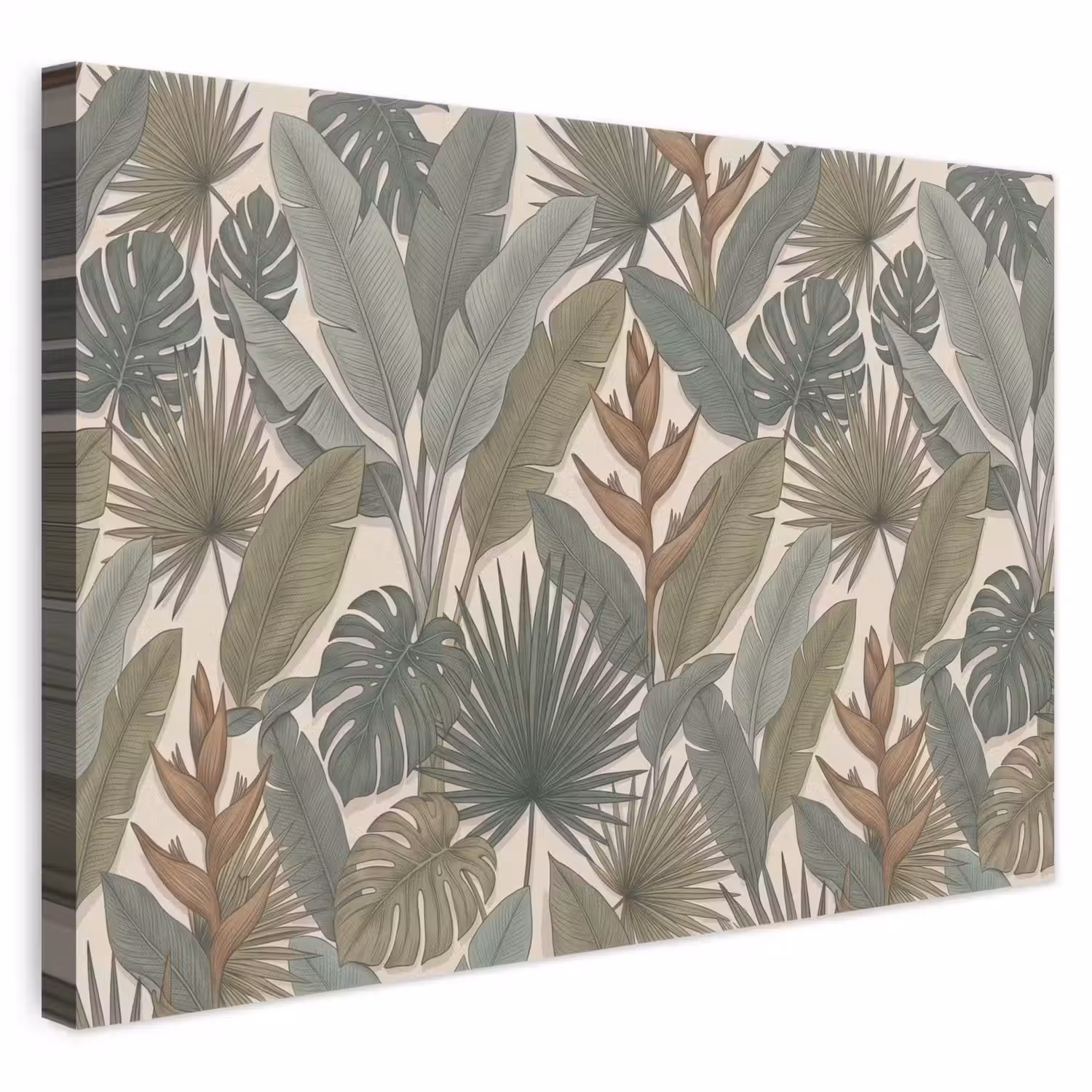 Planten - Tropisch - Natuur - Illustratie - Groen canvas 2cm klein -3d