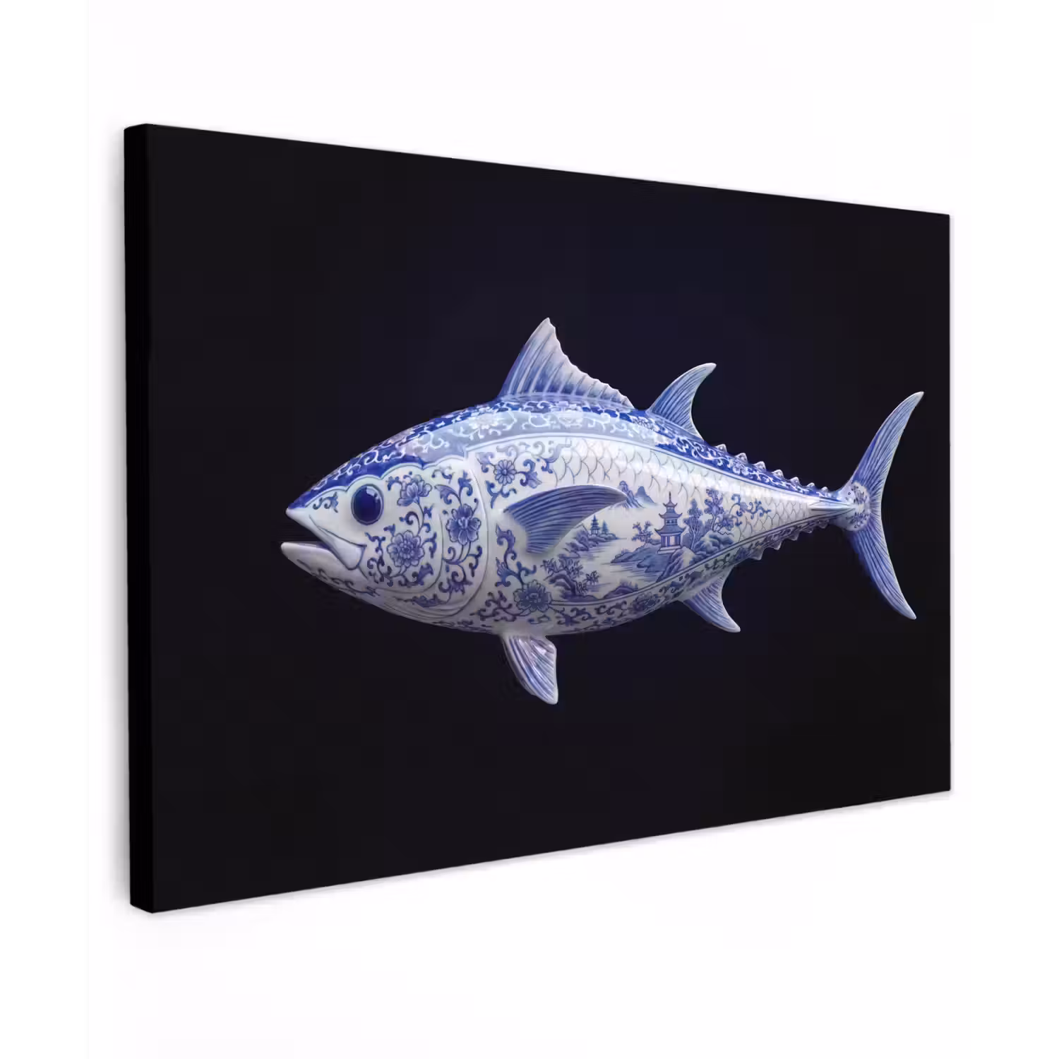 Porselein - Tonijn - Delfts - Blauw canvas 2cm klein -z3d