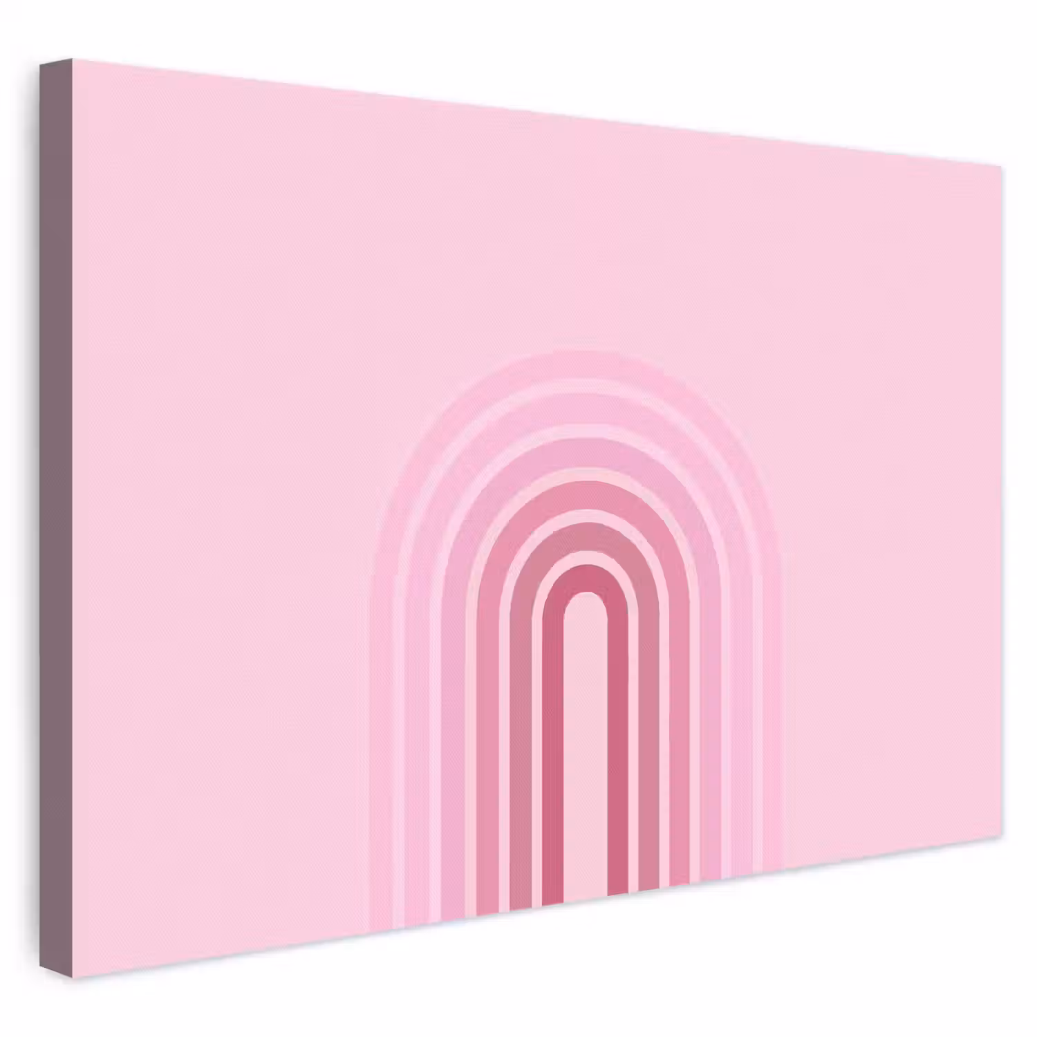 Regenboog - Roze - Abstract - Modern - Minimalistisch canvas 2cm klein -3d